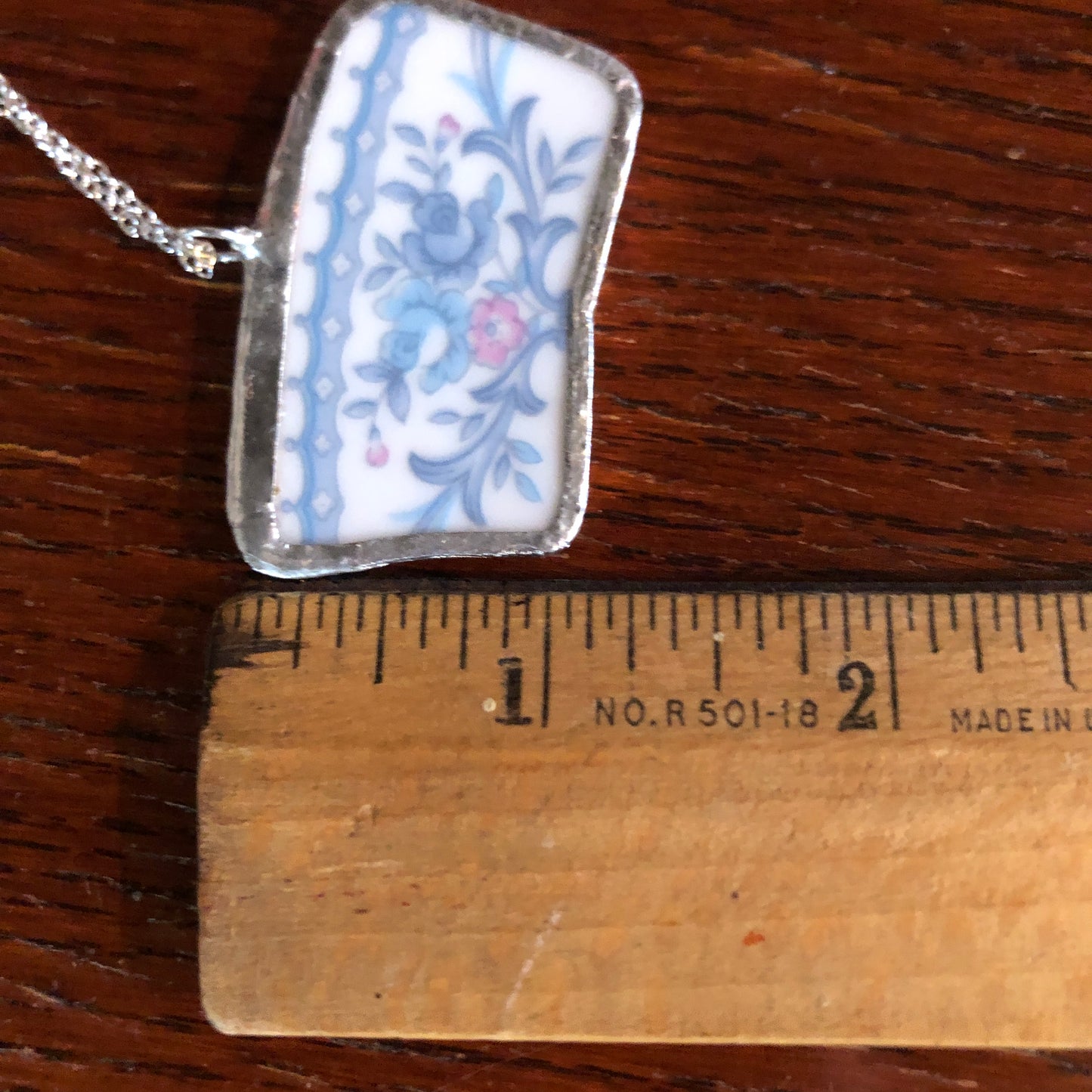 Broken Pottery Artisan Made Pendant Ekco International Made In Japan Plate Handcrafted Necklace 1 in x 1.75 in