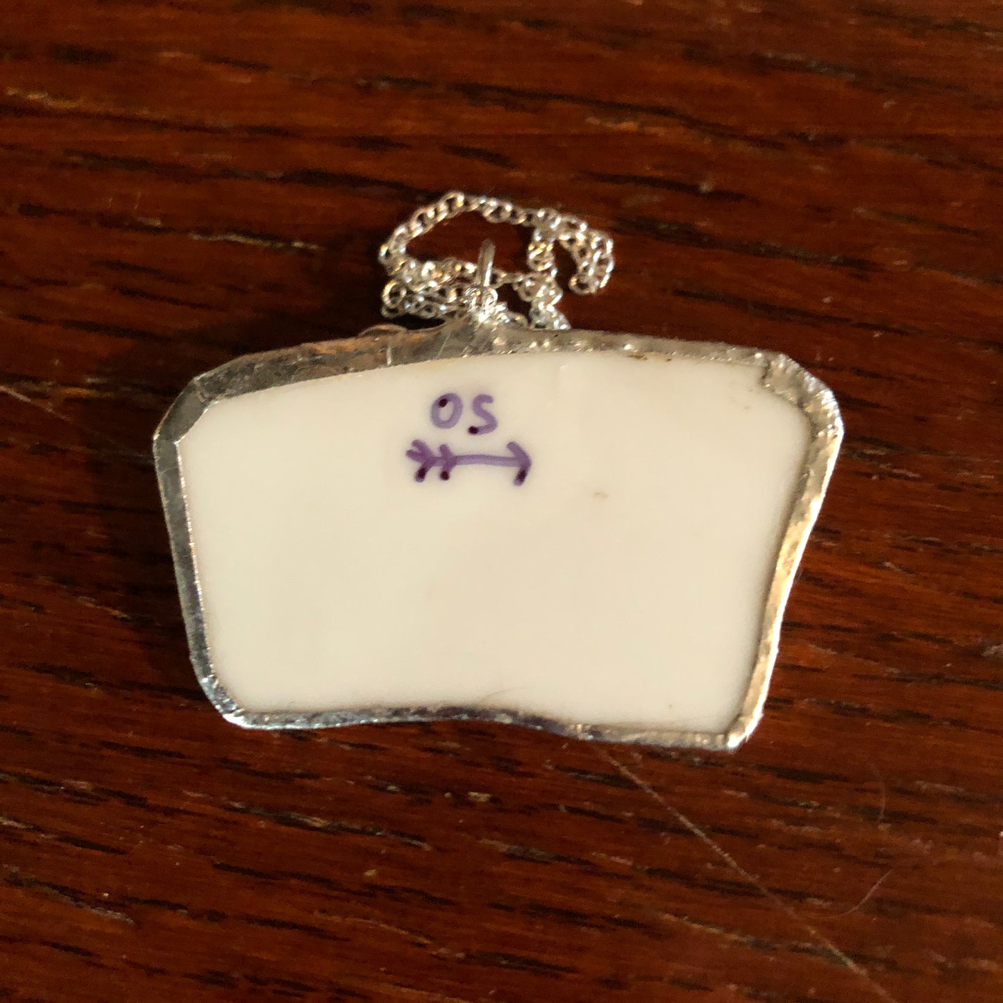 Broken Pottery Artisan Made Pendant Ekco International Made In Japan Plate Handcrafted Necklace 1 in x 1.75 in