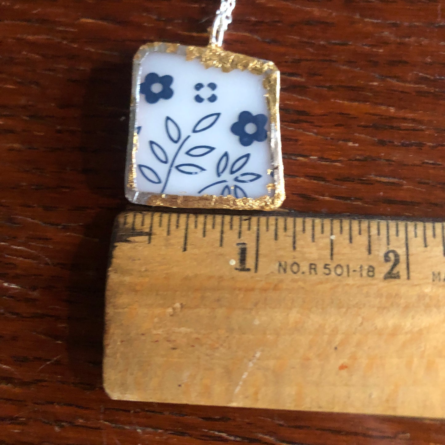 Artisan Made Pendant Pyrex Mug Handcrafted Necklace 1 in x 1 in