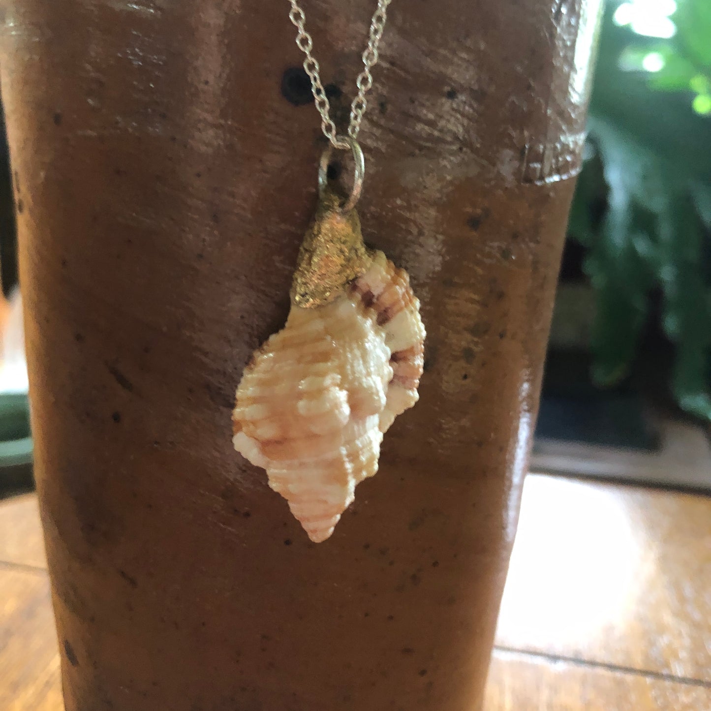 Apple Murex Artisan Made Pendent Handcrafted Peach Sea Shell Necklace 1.25 in x 1 in