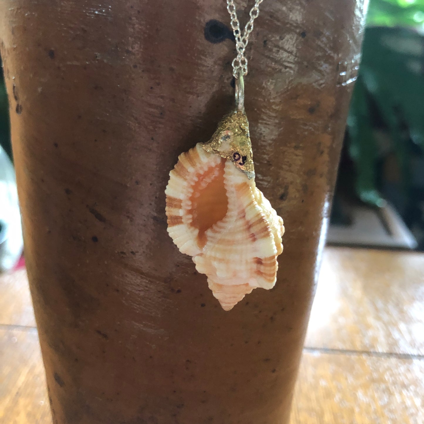 Apple Murex Artisan Made Pendent Handcrafted Peach Sea Shell Necklace 1.25 in x 1 in