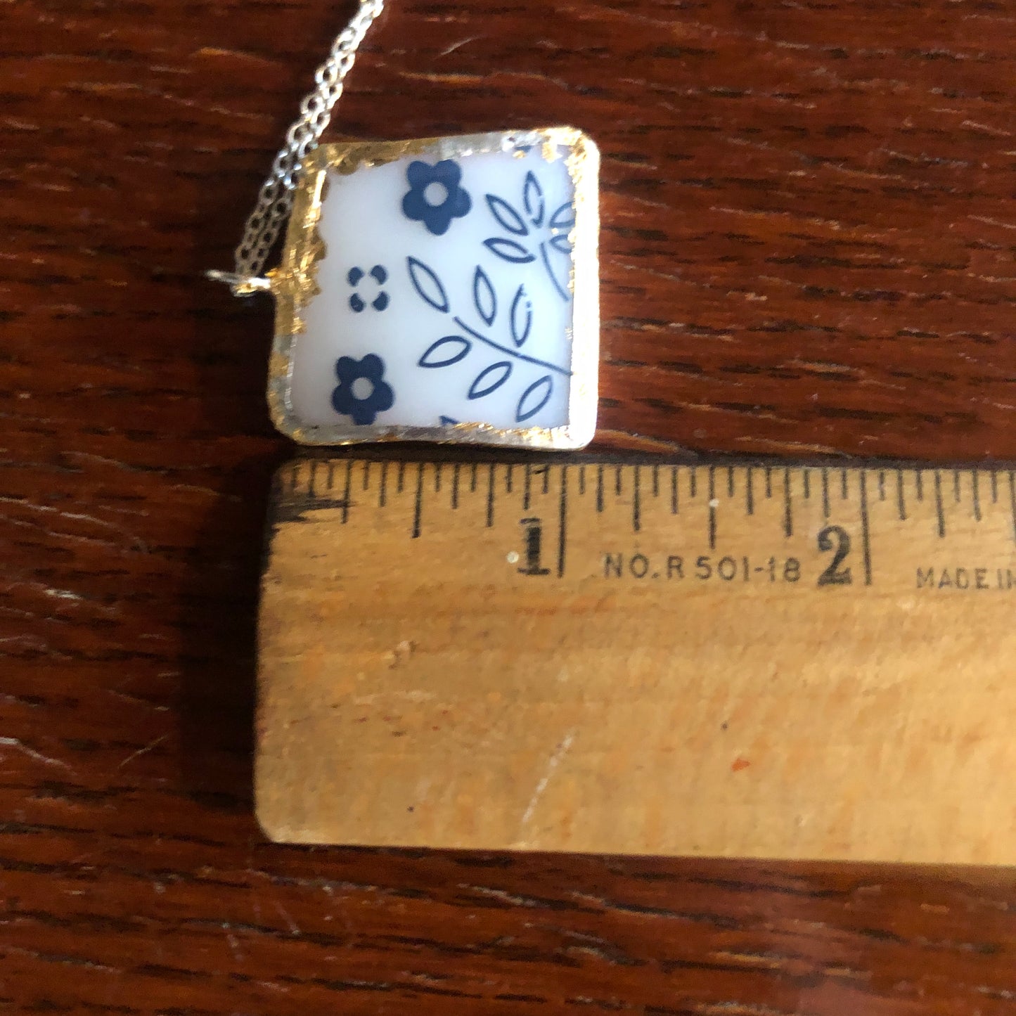 Artisan Made Pendant Pyrex Mug Handcrafted Necklace 1 in x 1 in