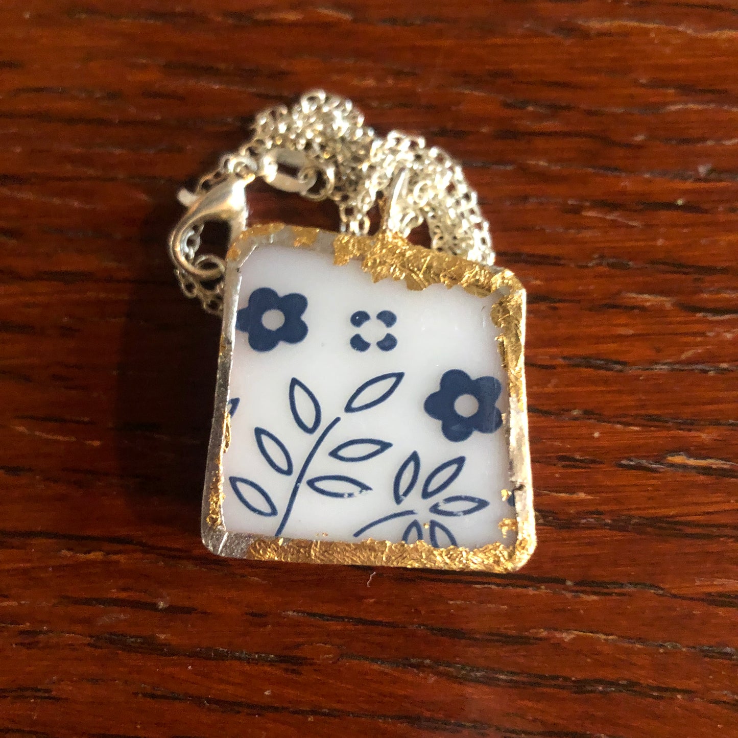 Artisan Made Pendant Pyrex Mug Handcrafted Necklace 1 in x 1 in