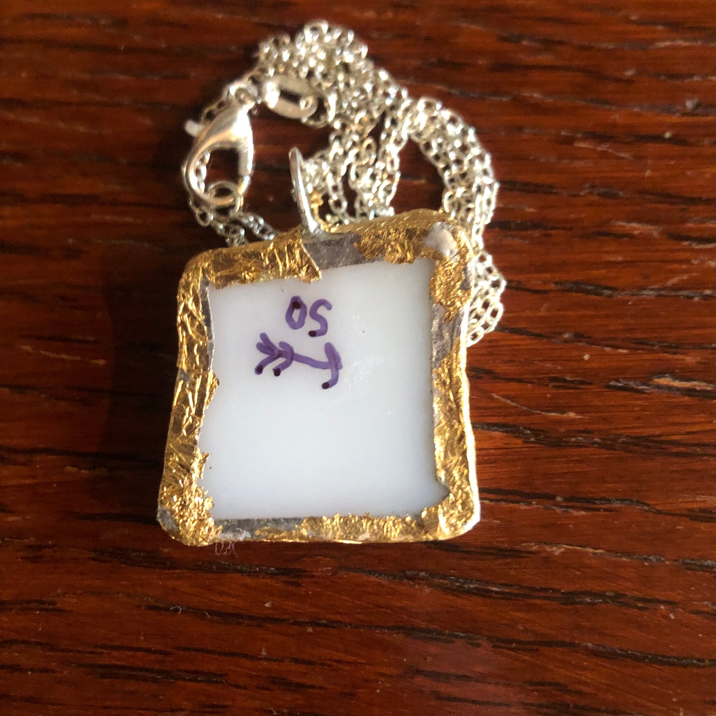 Artisan Made Pendant Pyrex Mug Handcrafted Necklace 1 in x 1 in