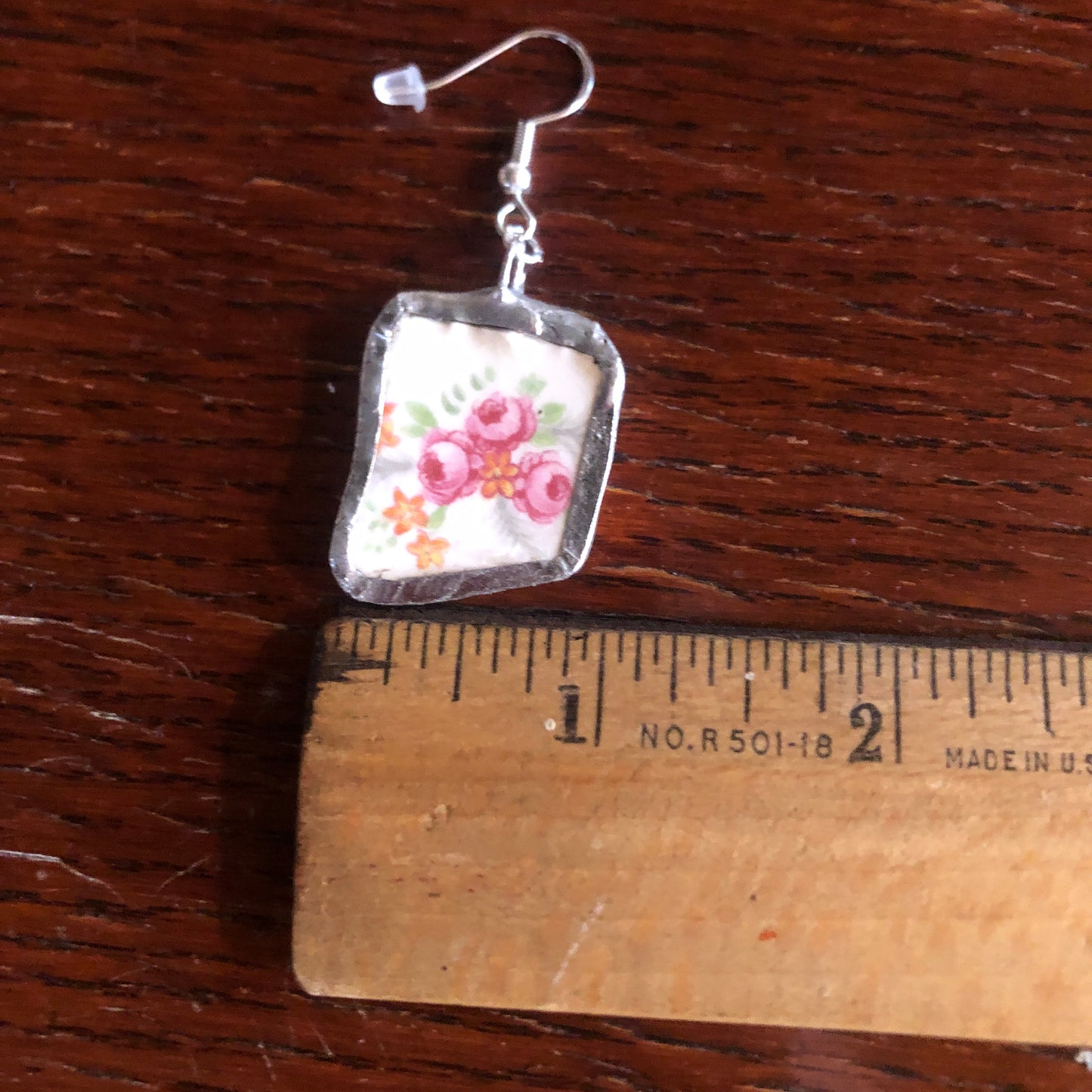 Broken Pottery Artisan Made Earrings Made In USA Plate Dangle Earrings