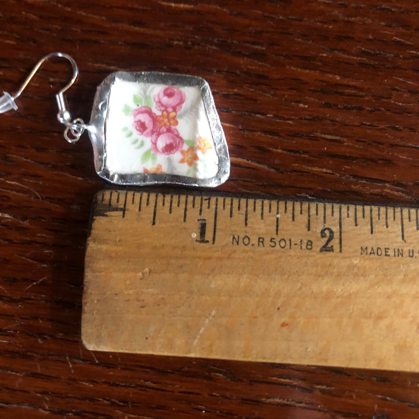 Broken Pottery Artisan Made Earrings Made In USA Plate Dangle Earrings