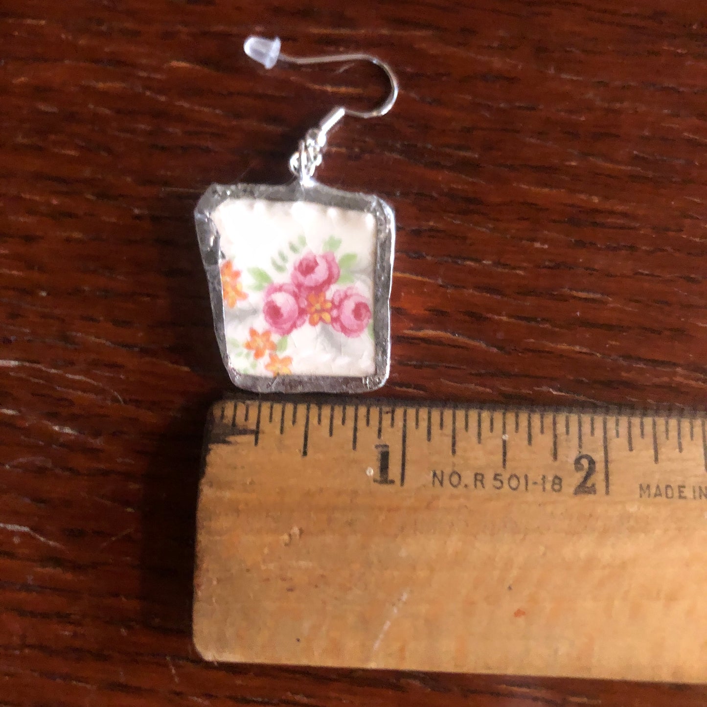 Broken Pottery Artisan Made Earrings Made In USA Plate Dangle Earrings
