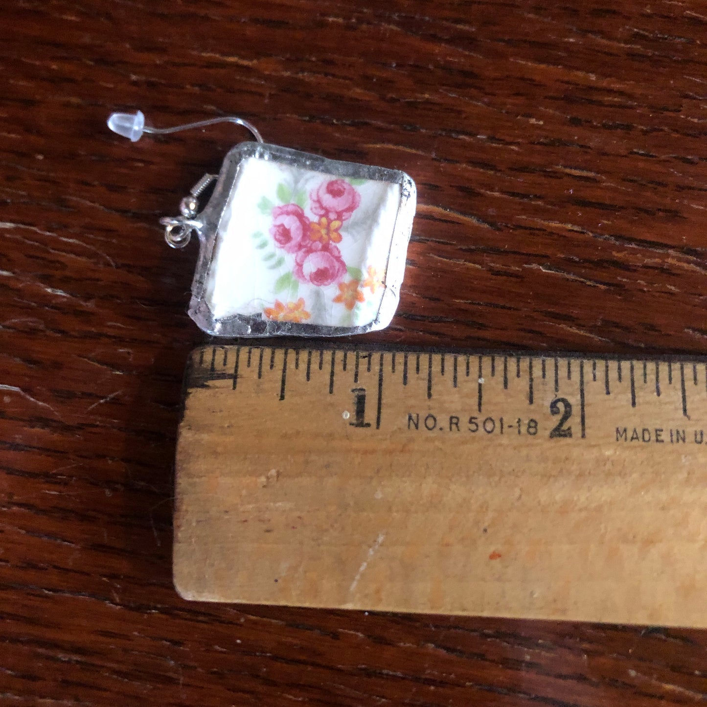 Broken Pottery Artisan Made Earrings Made In USA Plate Dangle Earrings