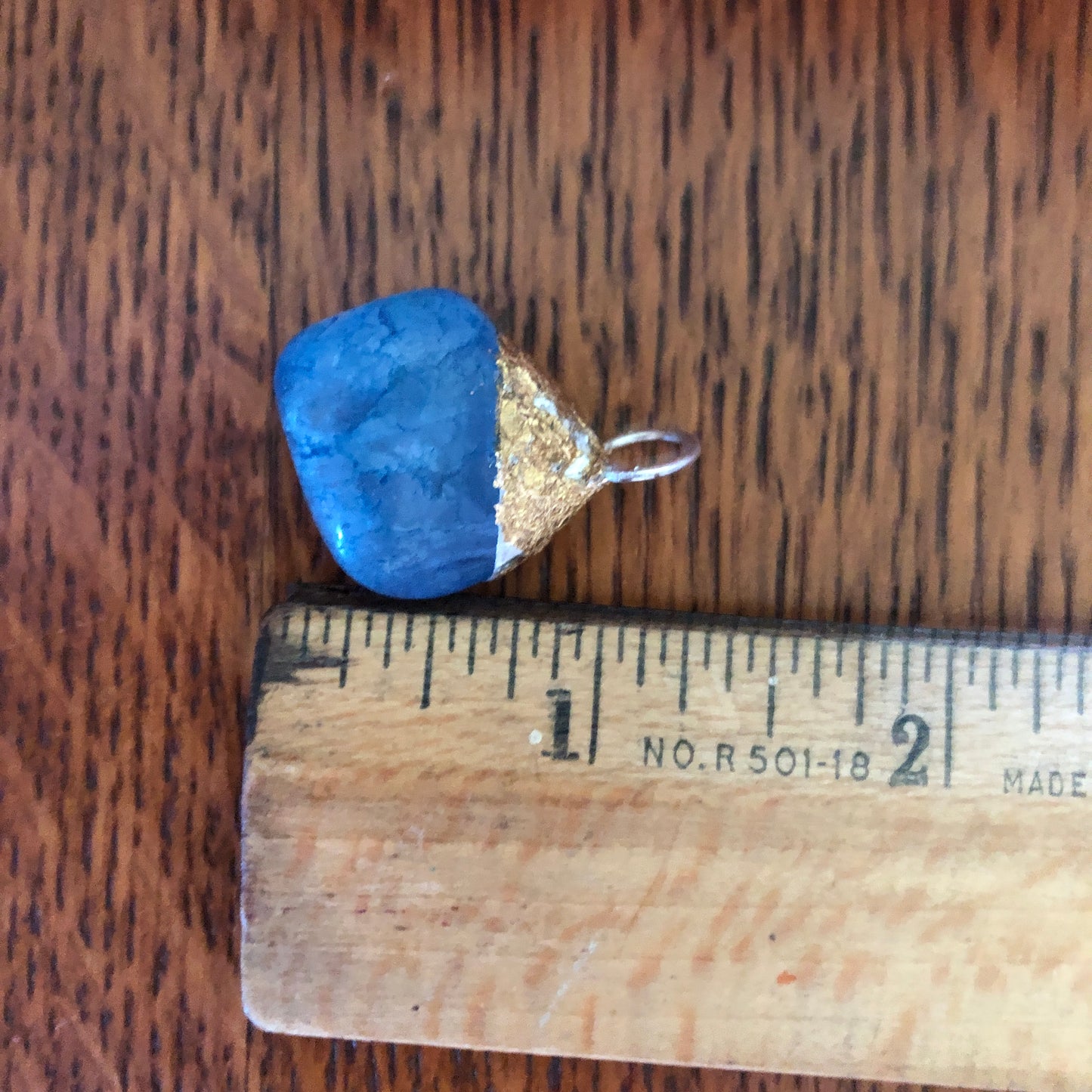 Artisan Made Rock Pendent Ocean Blue Handcrafted Necklace 1in x 1in