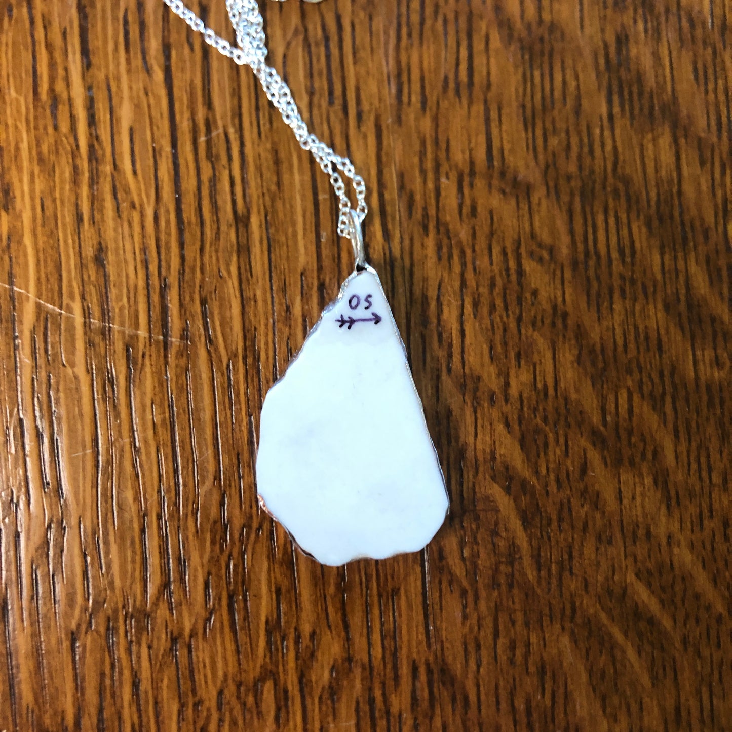 Broken Pottery Artisan Made Pendent Sango One World Japan Plate Handcrafted Necklace 1.75in x 1in