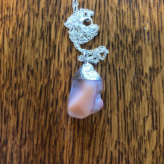 Artisan Made Rock Pendent Resembles an Agate Handcrafted Necklace 3/4in x 1in