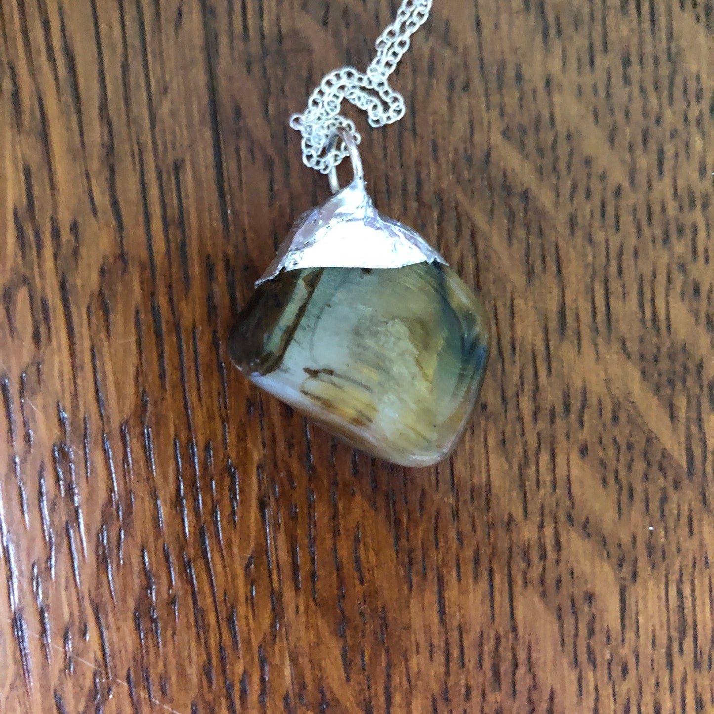 Artisan Made Rock Pendent So Beautiful Resembles a Tiger's Eye Handcrafted Necklace 1in x 1.25in