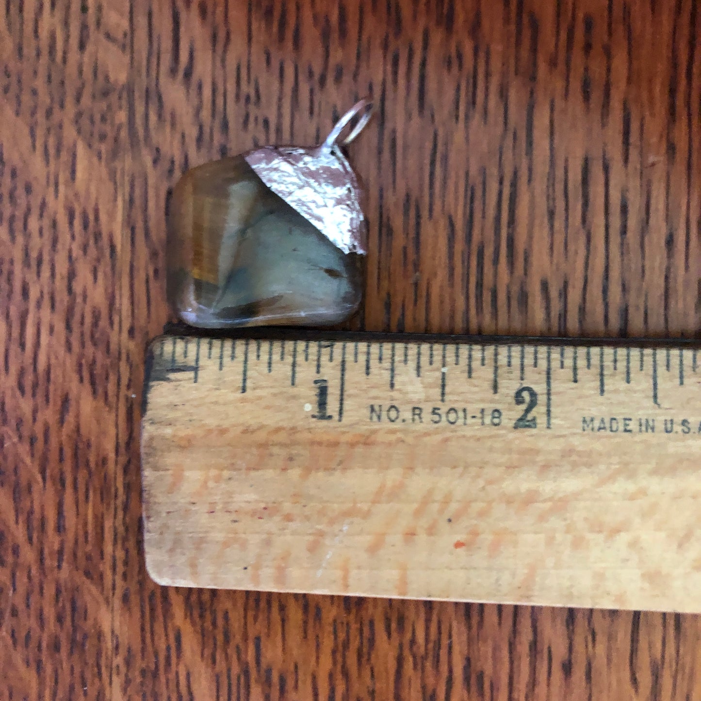 Artisan Made Rock Pendent So Beautiful Resembles a Tiger's Eye Handcrafted Necklace 1in x 1.25in