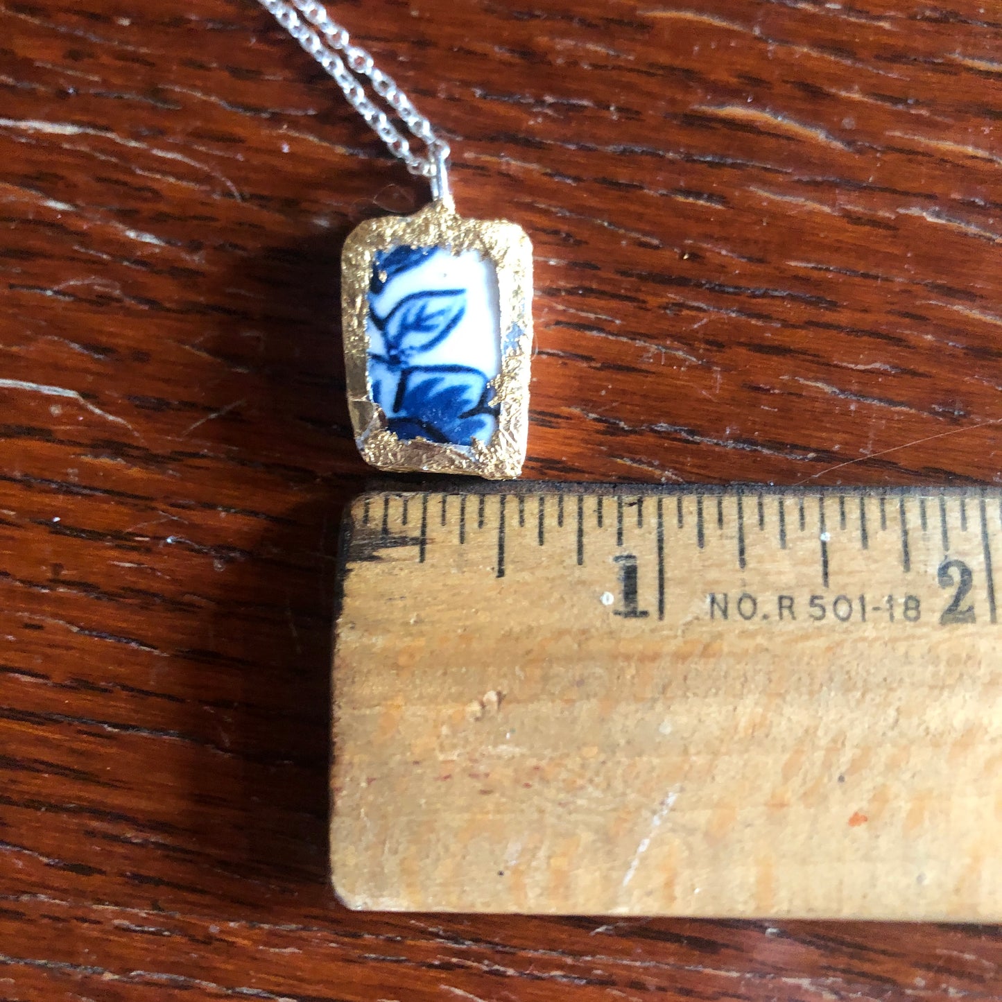 Broken Pottery Artisan Made Pendant Molly Hatch Mug Handcrafted Necklace 1/2 in x 3/4 in