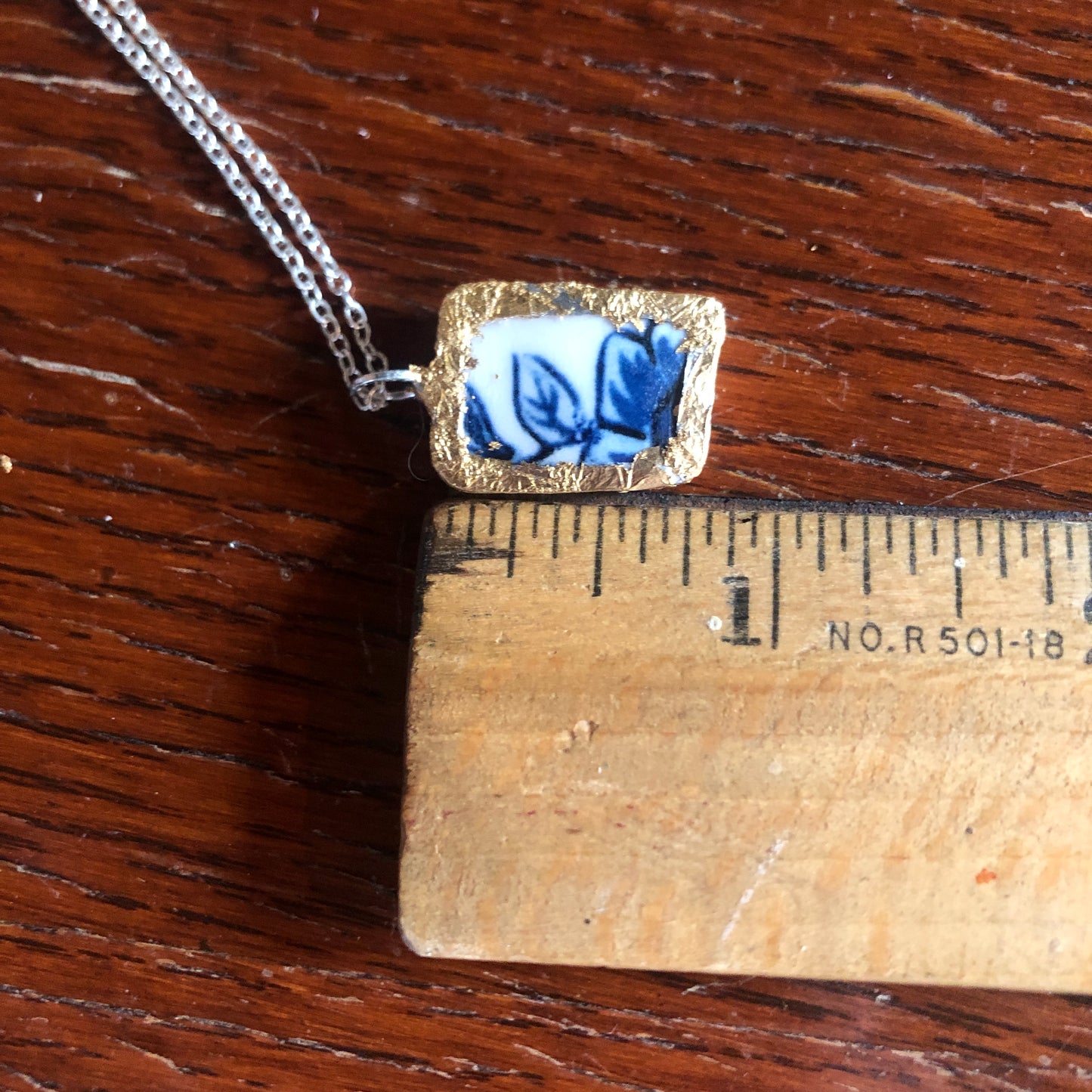 Broken Pottery Artisan Made Pendant Molly Hatch Mug Handcrafted Necklace 1/2 in x 3/4 in