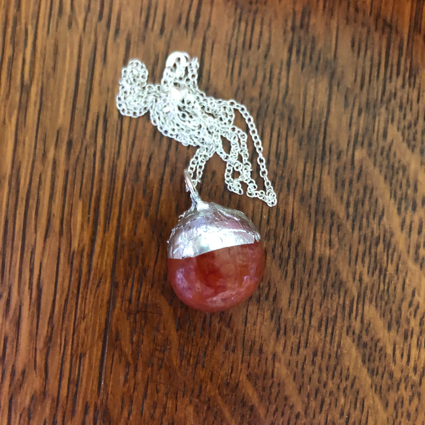 Artisan Made Rock Pendent Resembles a Snakeskin Agate Handcrafted Necklace 3/4in x 3/4in