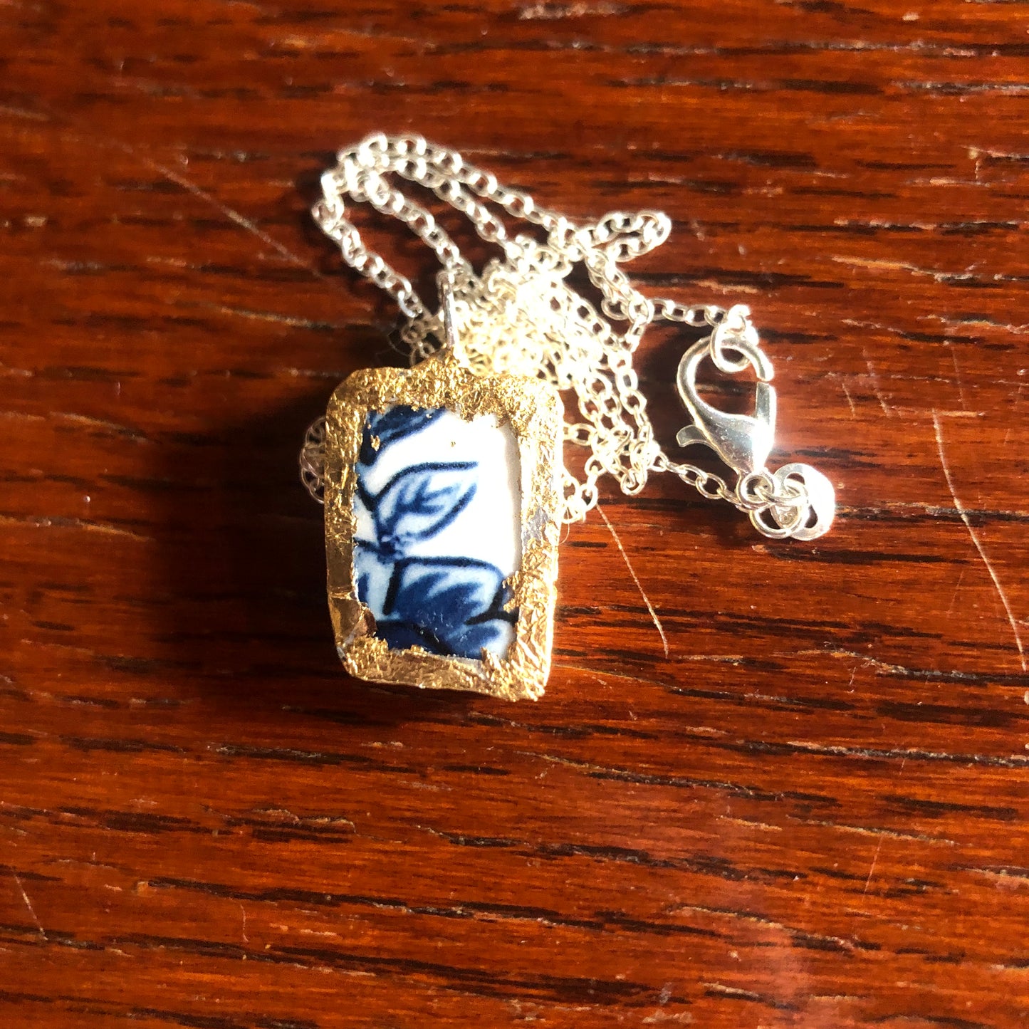 Broken Pottery Artisan Made Pendant Molly Hatch Mug Handcrafted Necklace 1/2 in x 3/4 in