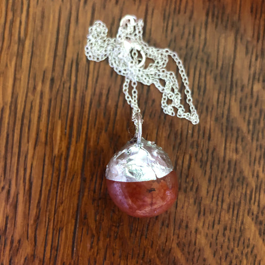 Artisan Made Rock Pendent Resembles a Snakeskin Agate Handcrafted Necklace 3/4in x 3/4in
