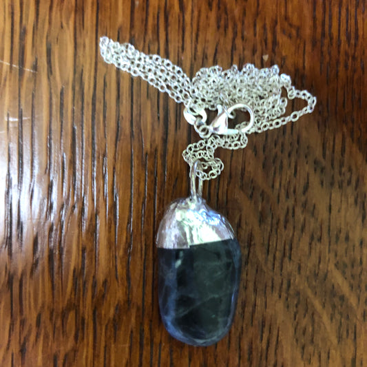 Artisan Made Rock Pendent Resembles Sodalite Handcrafted Necklace 3/4in x 1.25in