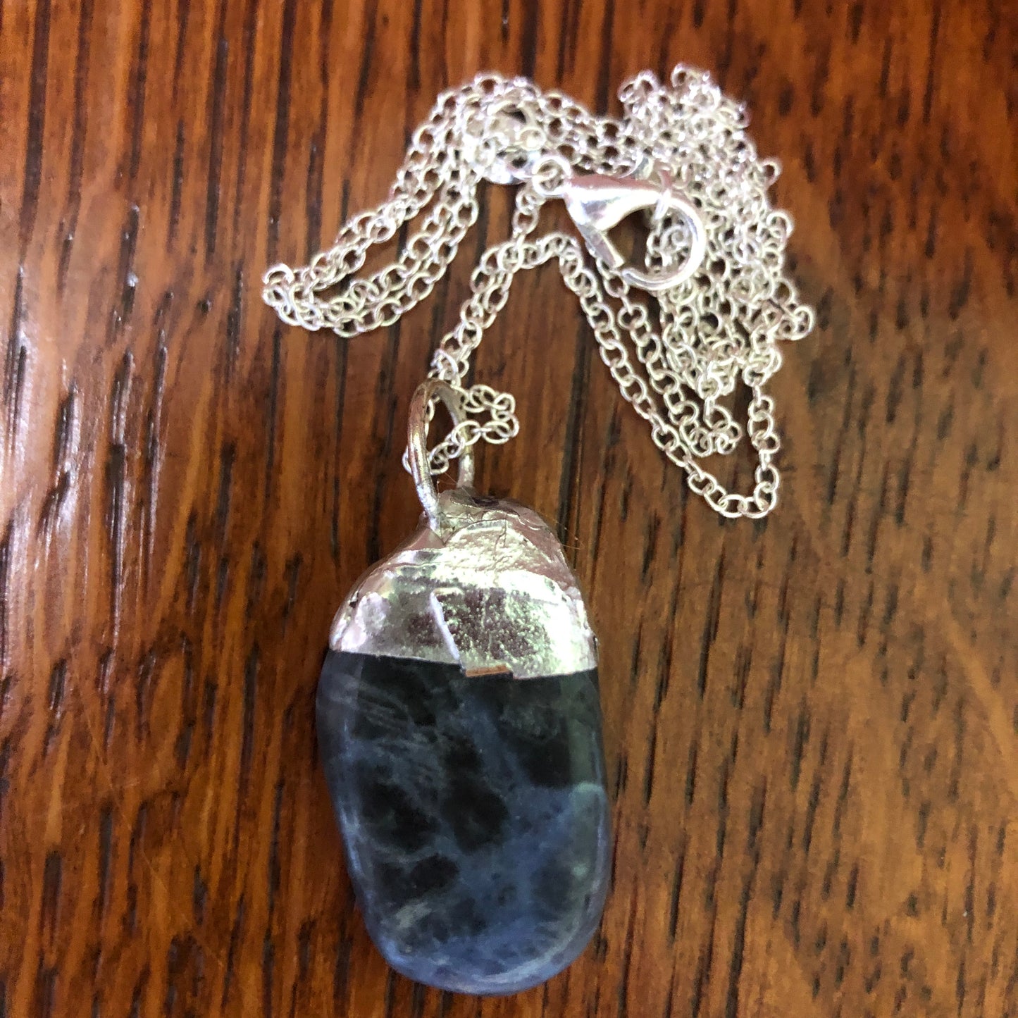 Artisan Made Rock Pendent Resembles Sodalite Handcrafted Necklace 3/4in x 1.25in