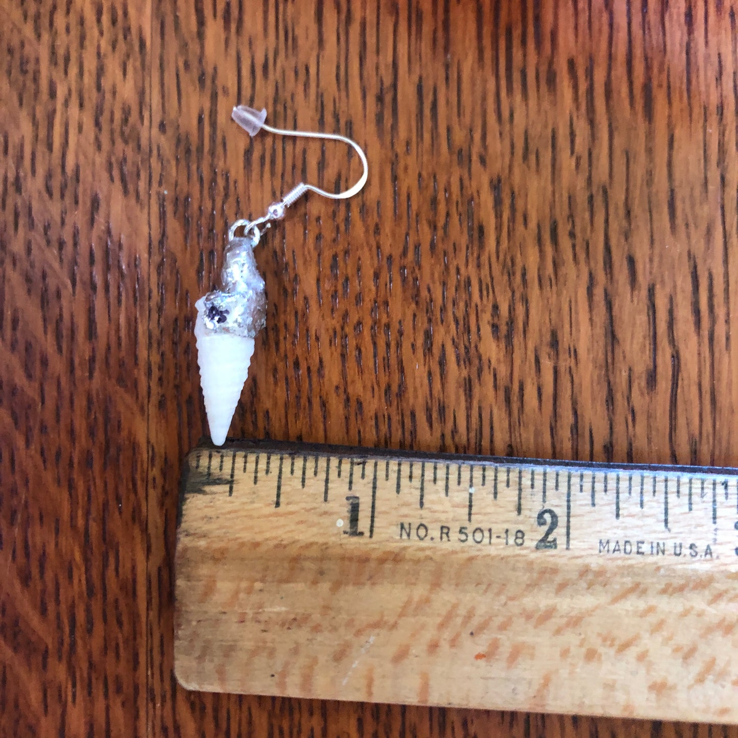 Dazzling White Cerith Shell Artisan Made Earrings Handcrafted Sea Shell Dangle Earrings