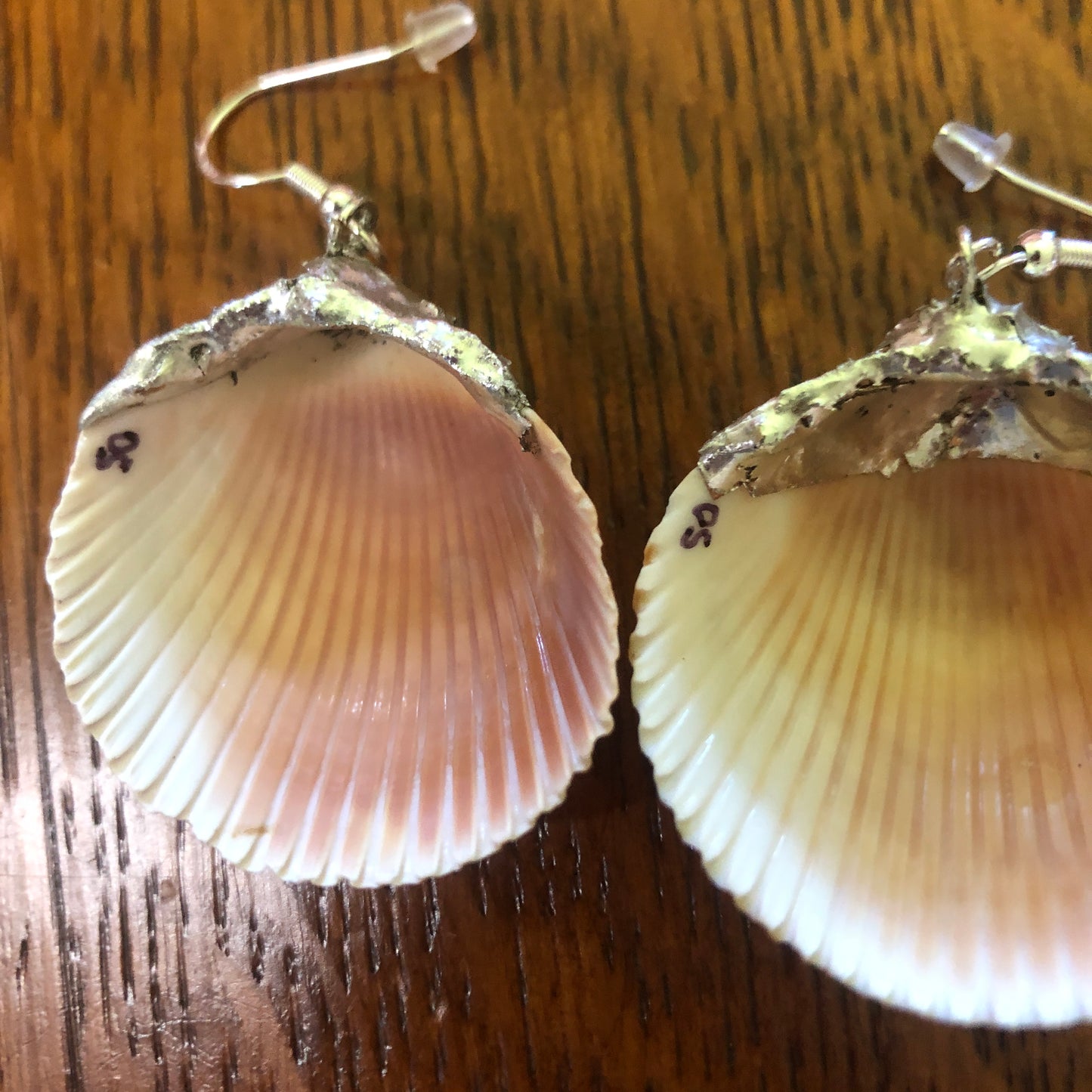 Gorgeous Scallop Shell Artisan Made Earrings Handcrafted Sea Shell Dangle Earrings