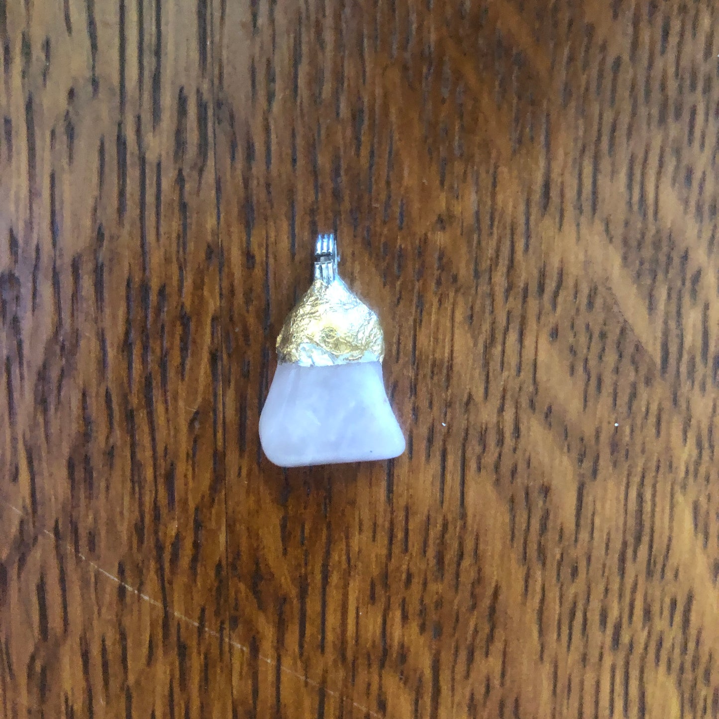 Artisan Made Rock Pendent Pretty Pink Resembles a Rose Quartz Handcrafted Necklace 3/4in x 1/2in