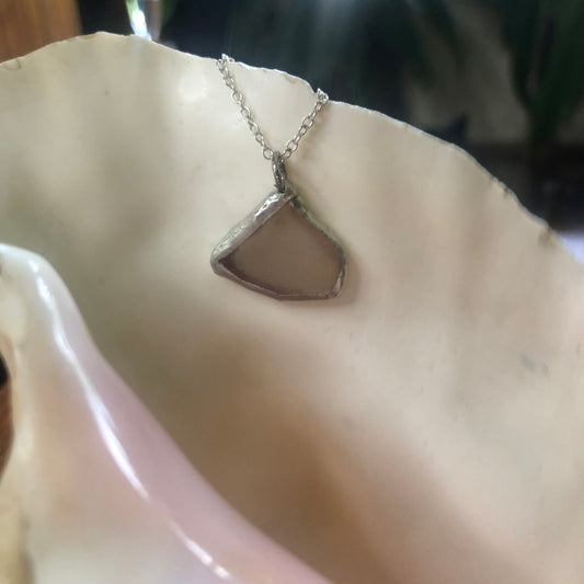 Erie Glass Artisan Made Frosted Pendent 3/4in x 3/4 in Handcrafted Necklace