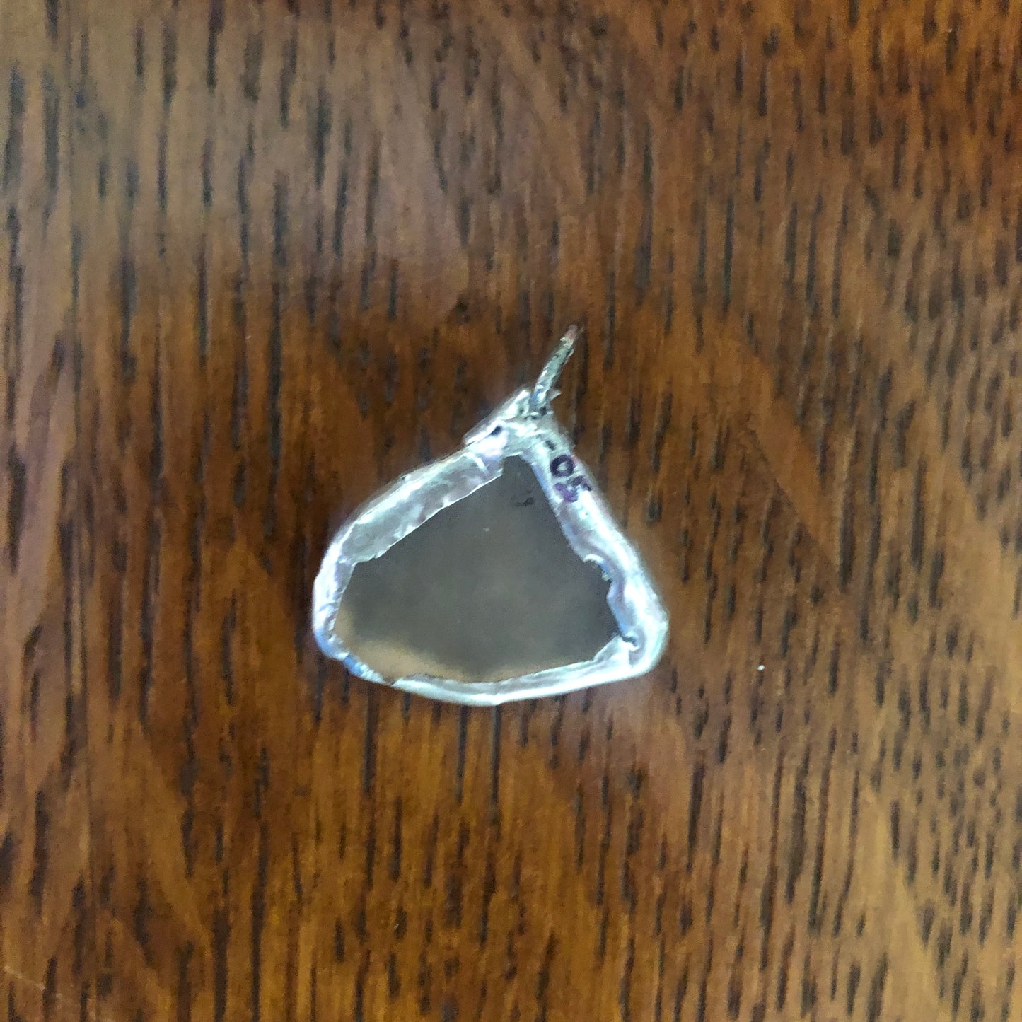 Erie Glass Artisan Made Frosted Pendent 3/4in x 3/4 in Handcrafted Necklace