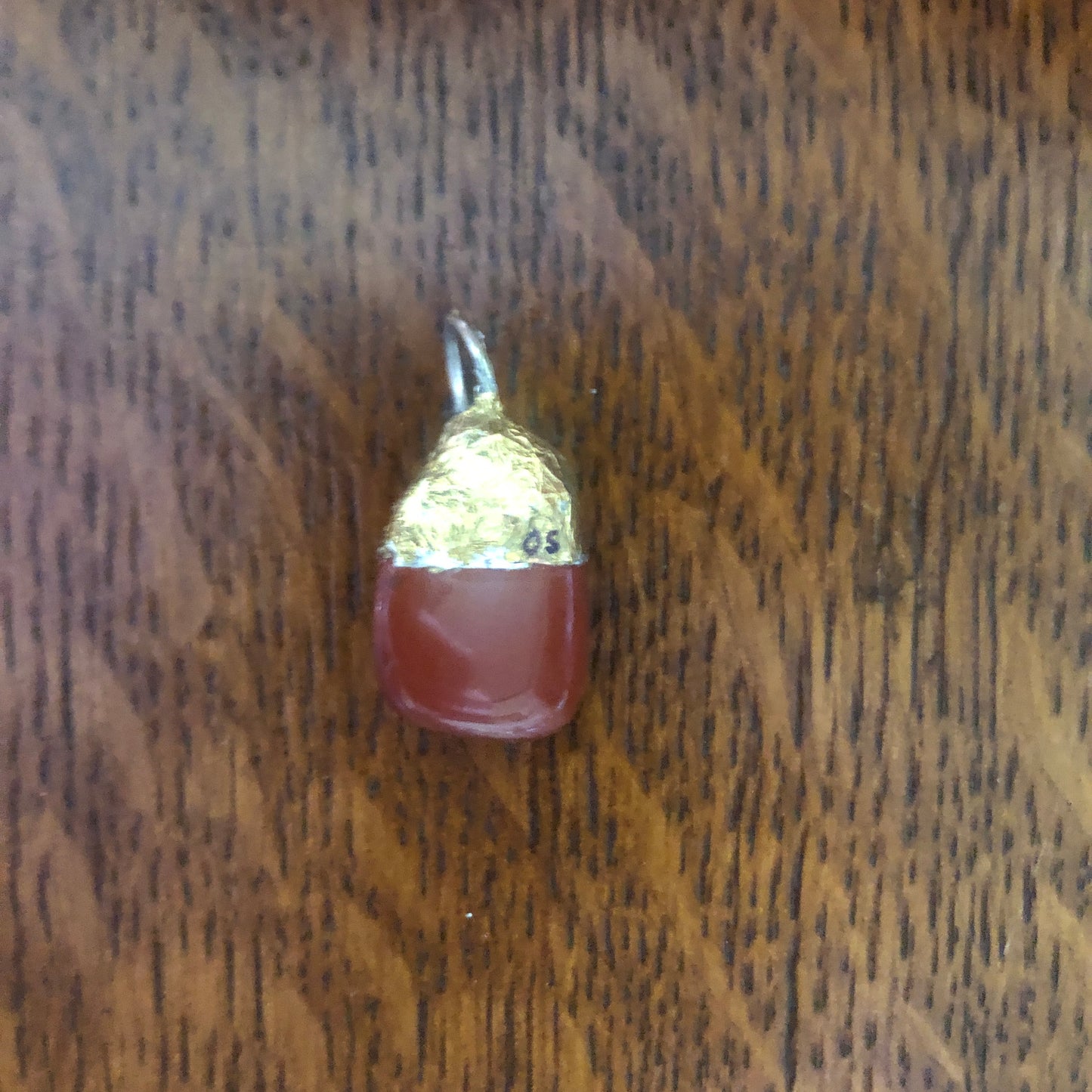 Artisan Made Rock Pendent Blood Red Resembles Red Jasper Handcrafted Necklace 1/2in x 1in