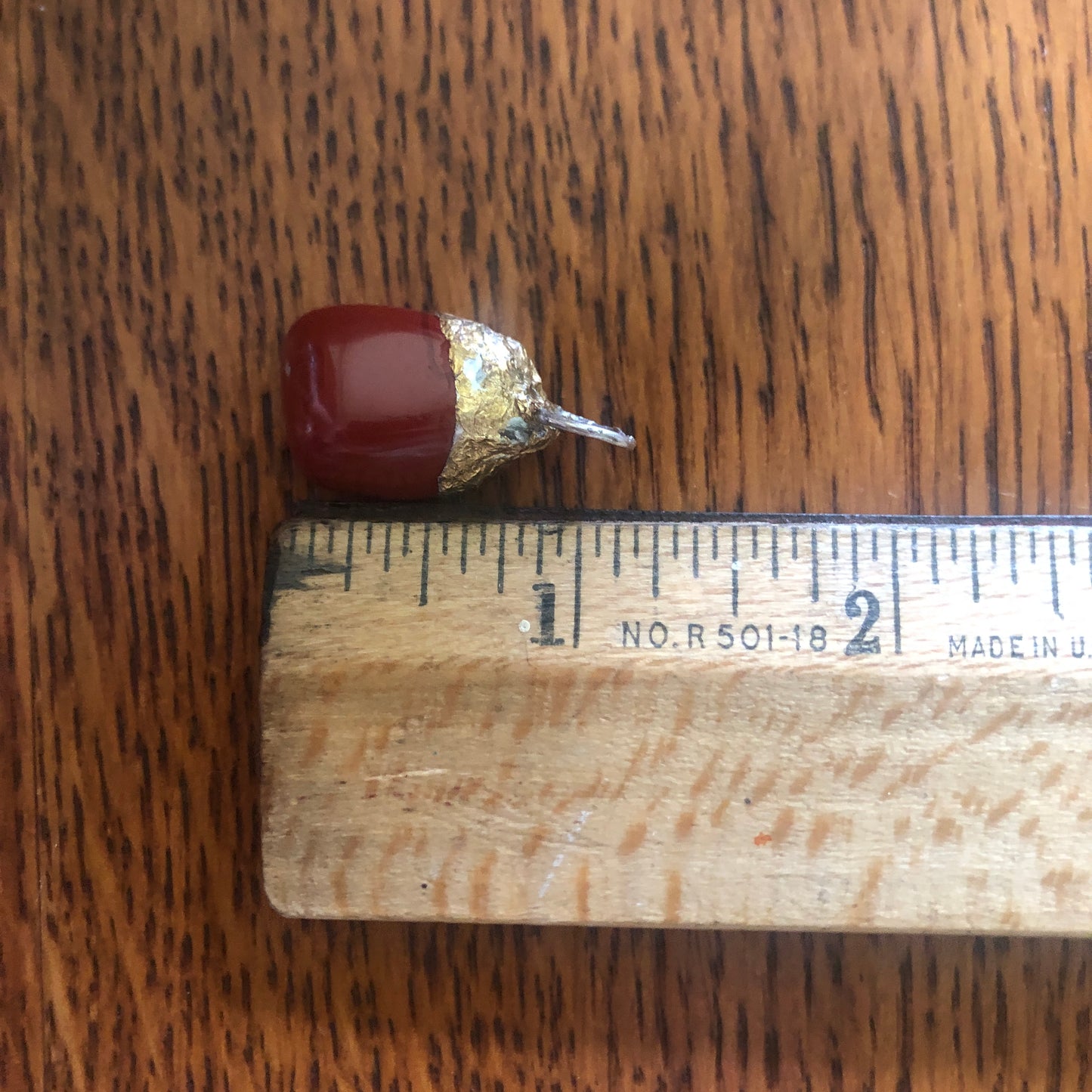 Artisan Made Rock Pendent Blood Red Resembles Red Jasper Handcrafted Necklace 1/2in x 1in