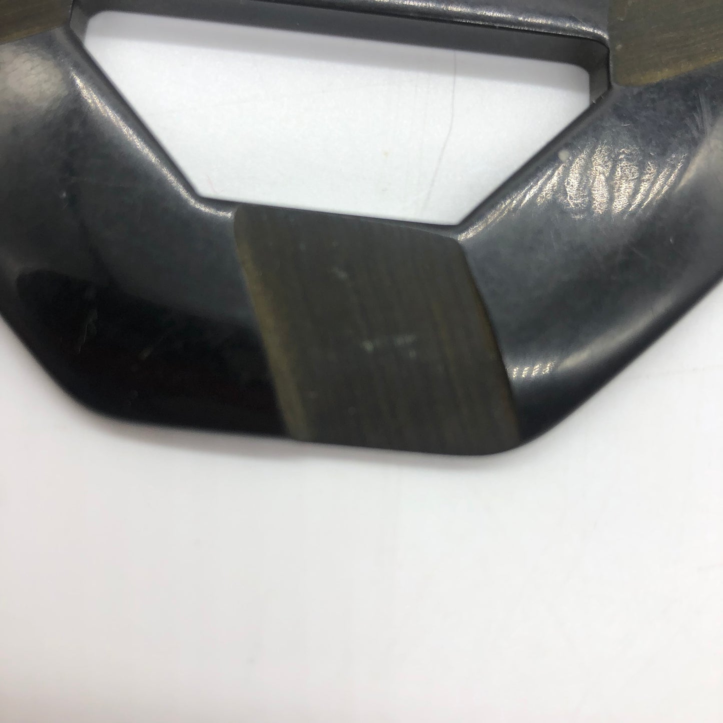 Black Carved Bakelite Buckle Scarf Holder