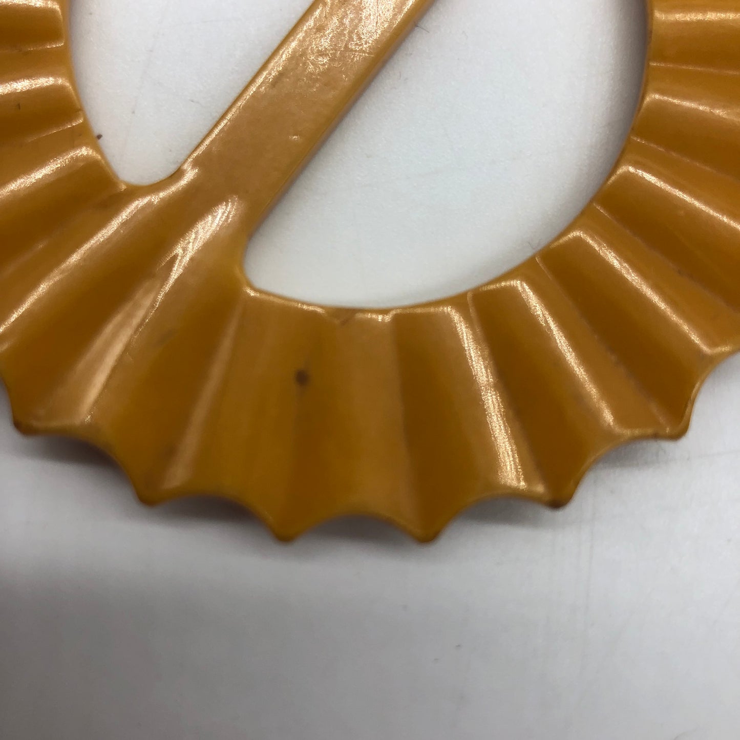 Mustard Yellow Bakelite Buckle Scarf Holder