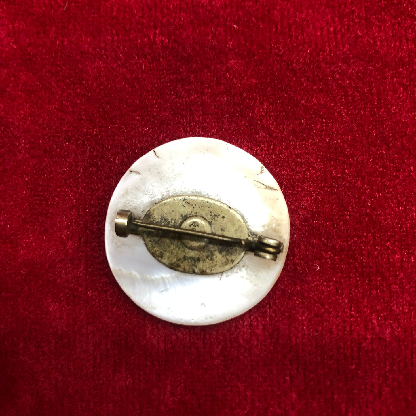 Antique Mother Of Pearl C Clasp Brooch