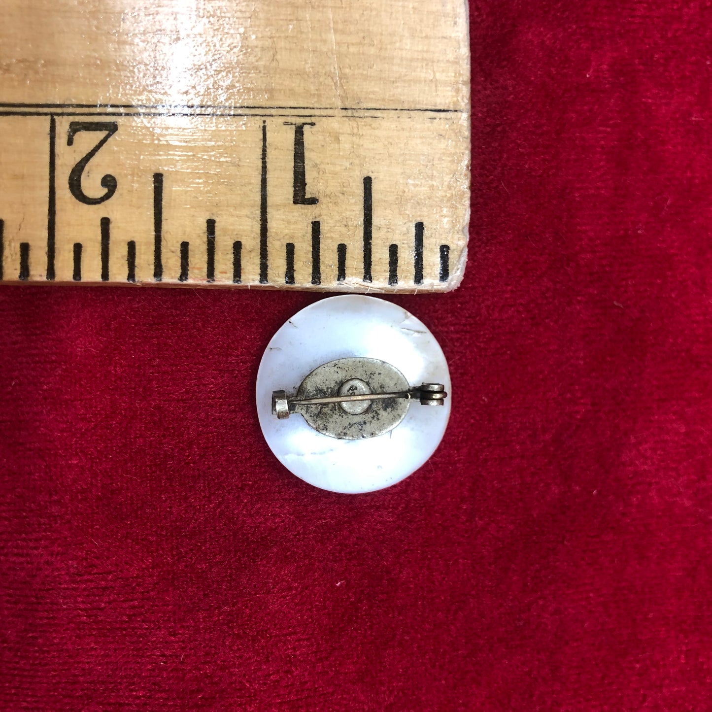 Antique Mother Of Pearl C Clasp Brooch