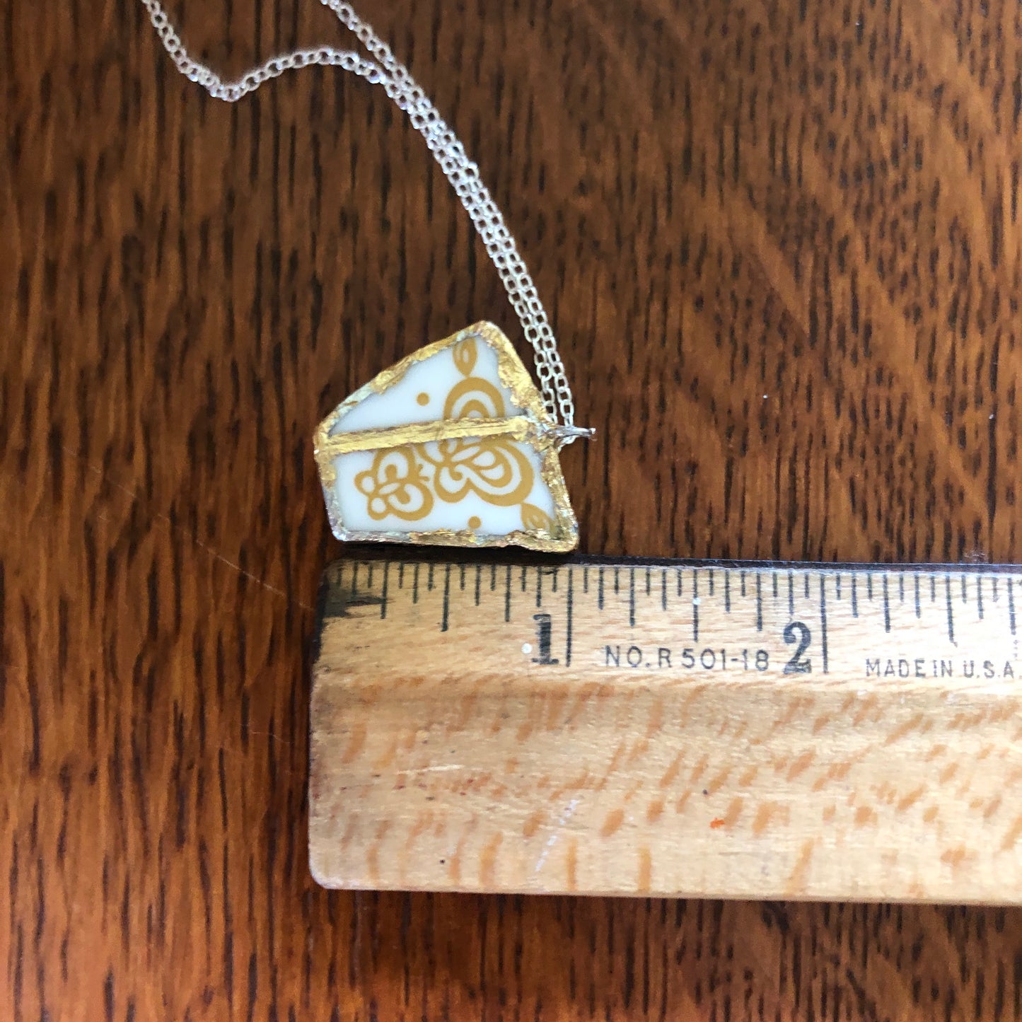 Broken Plate Artisan Made Pendent Corelle Butterfly Gold Plate Handcrafted Necklace 1in x 1in