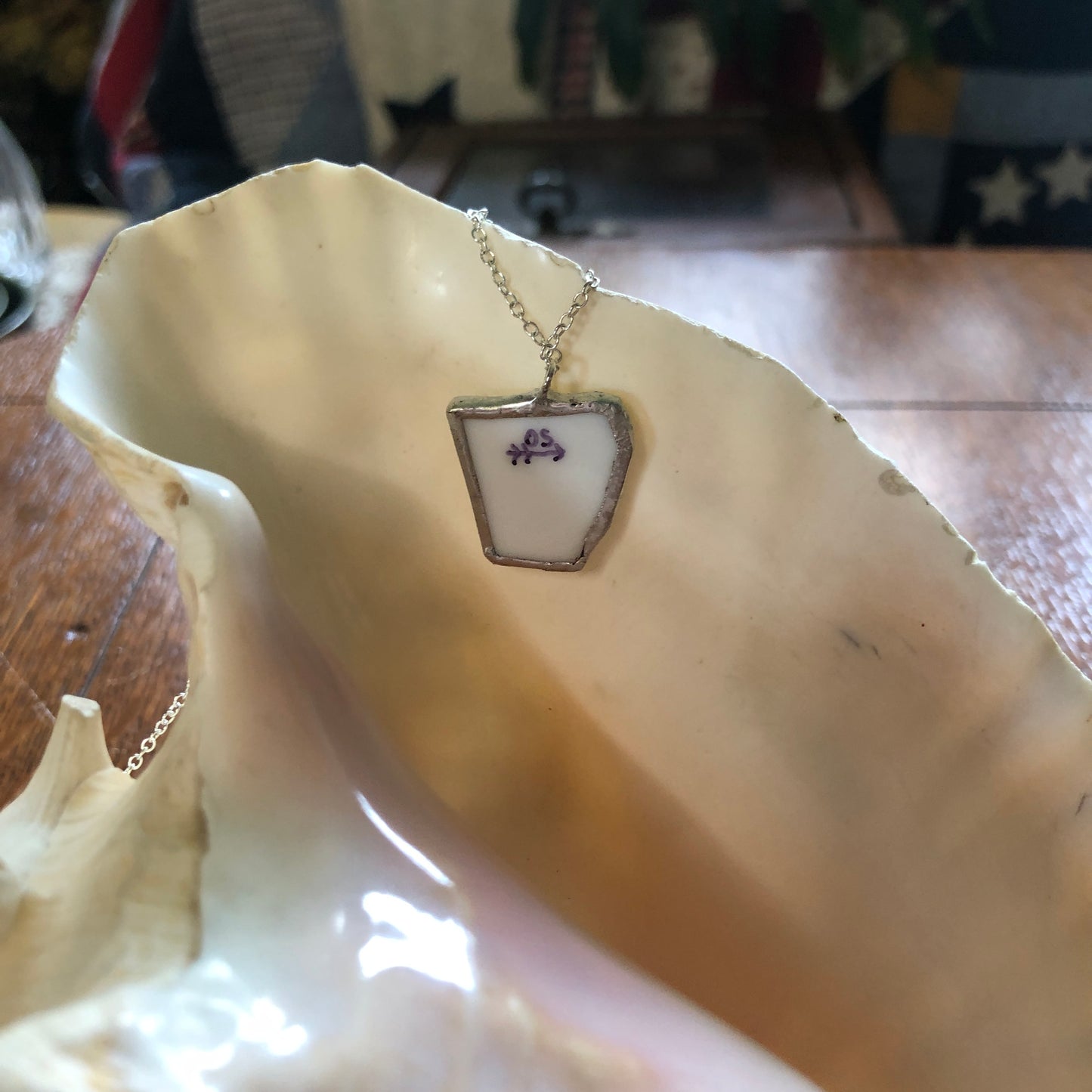 Broken Plate Artisan Made Pendent Corelle Butterfly Gold Plate Handcrafted Necklace 3/4in x 1in
