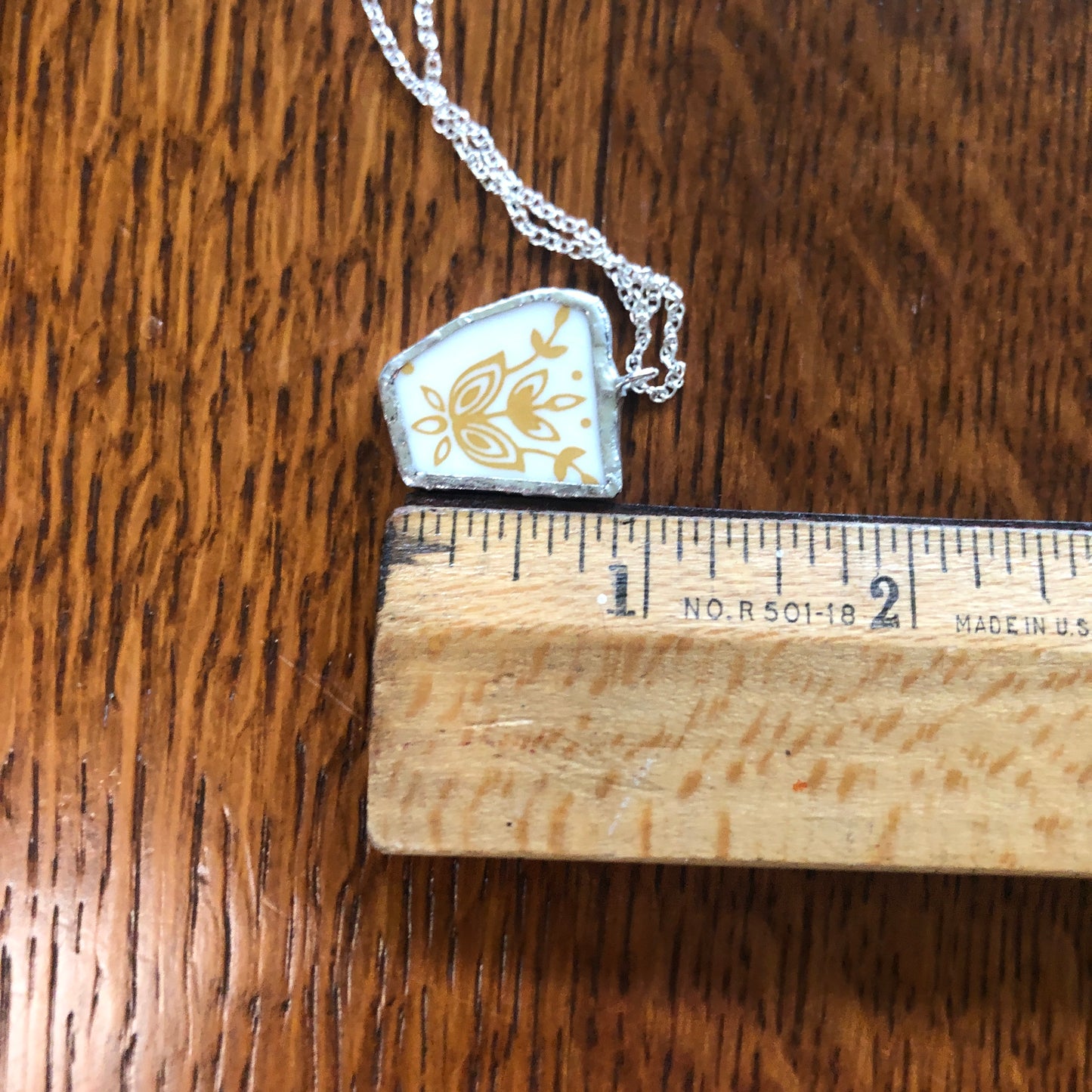 Broken Plate Artisan Made Pendent Corelle Butterfly Gold Plate Handcrafted Necklace 3/4in x 1in