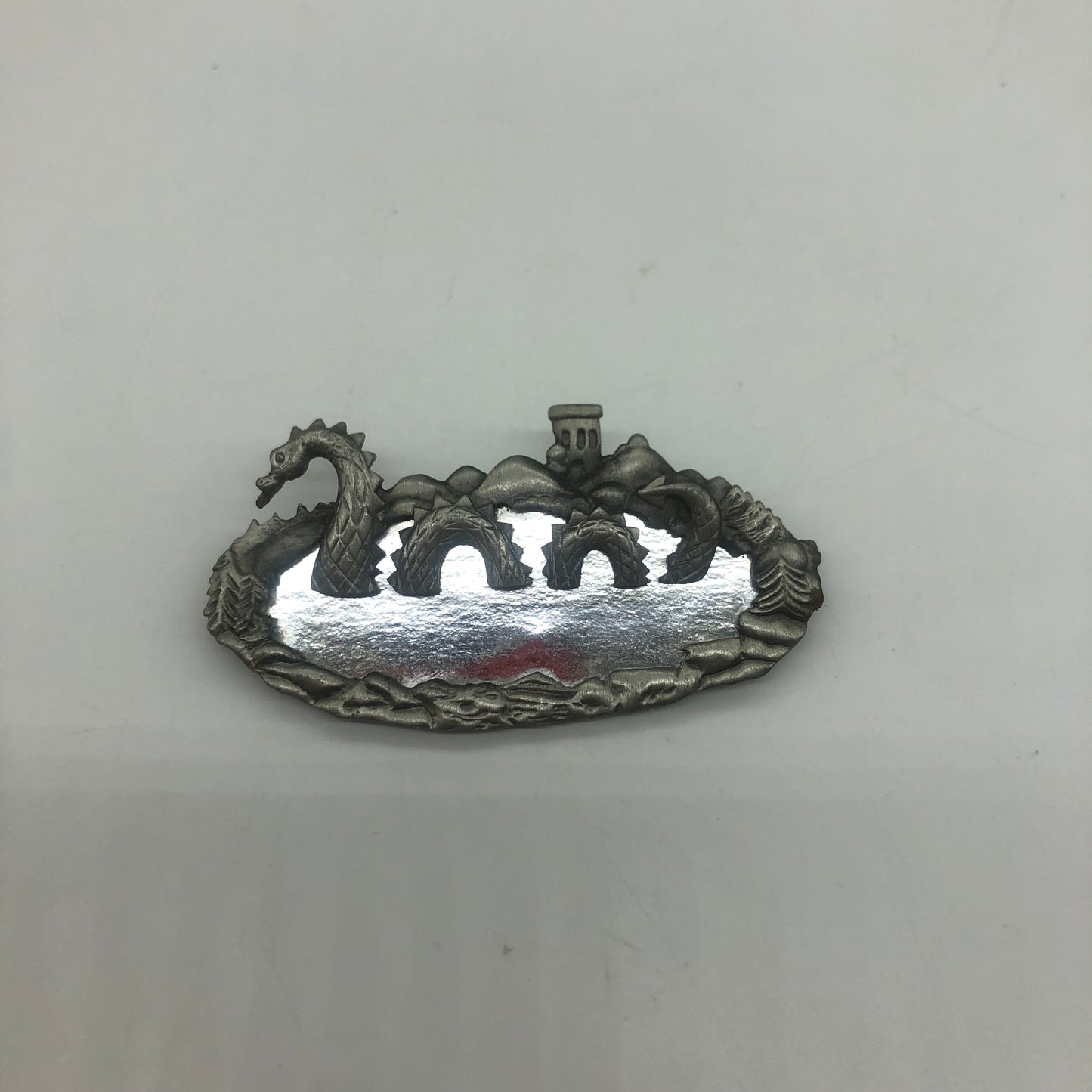 American Jewelry Chain Company Loch Ness Mirror Brooch