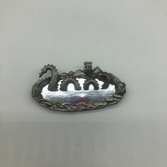 American Jewelry Chain Company Loch Ness Mirror Brooch