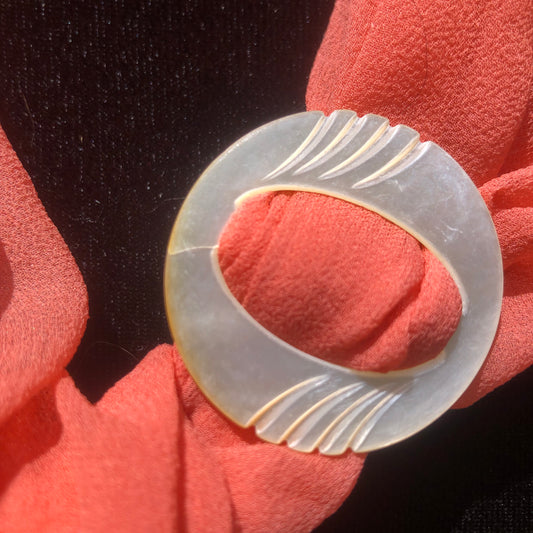 Circle Mother Of Pearl Buckle MOP Scarf Holder