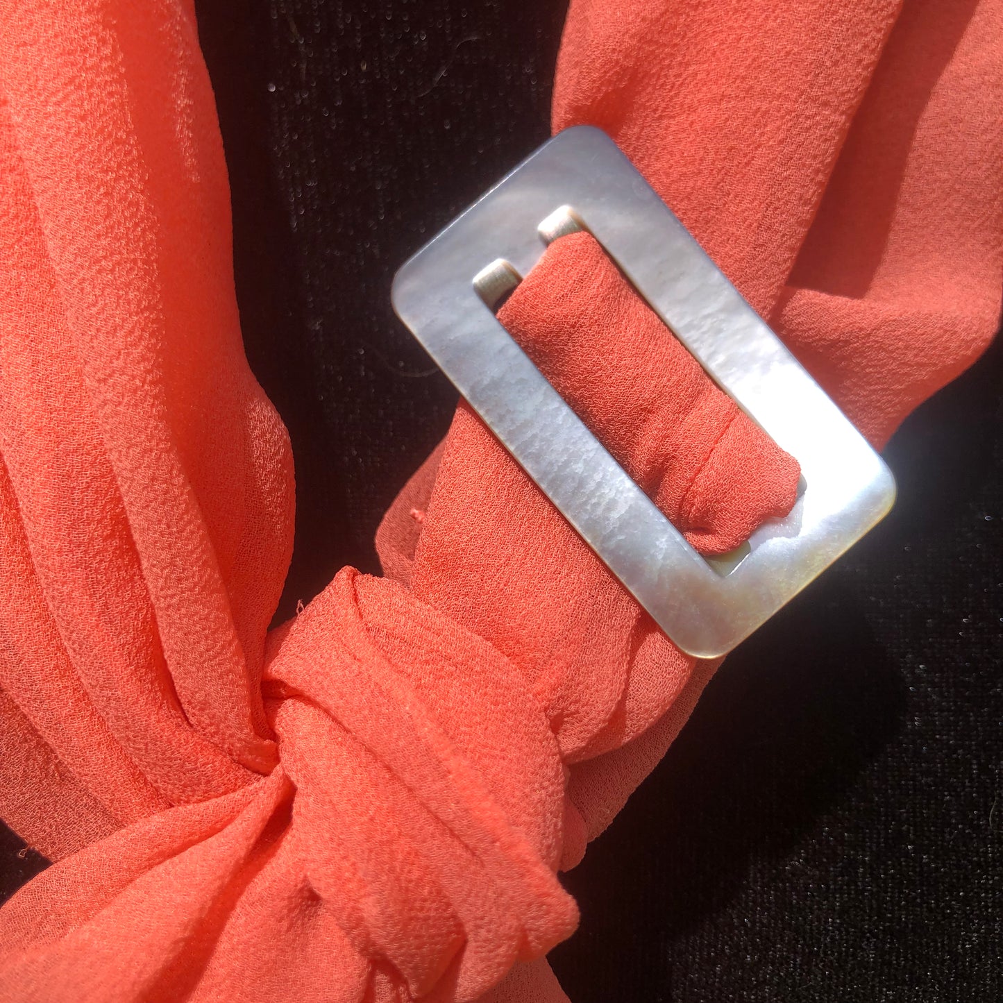Rectangle Mother Of Pearl Buckle MOP Scarf Holder