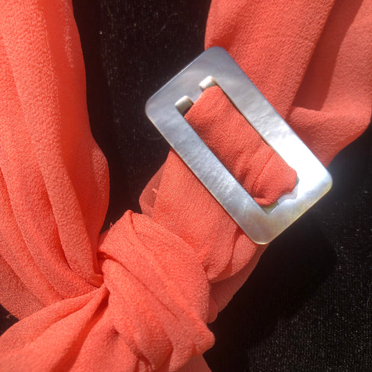 Rectangle Mother Of Pearl Buckle MOP Scarf Holder