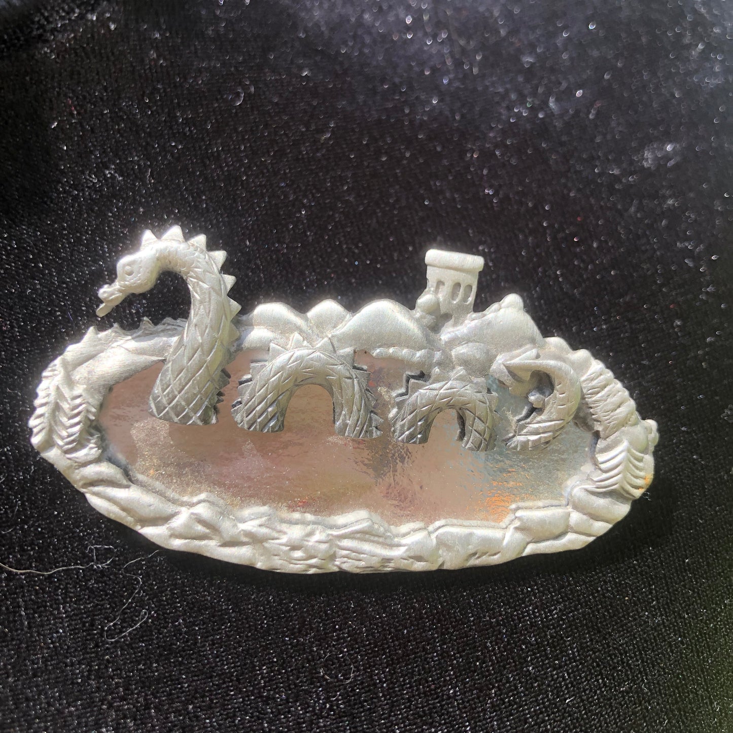 American Jewelry Chain Company Loch Ness Mirror Brooch