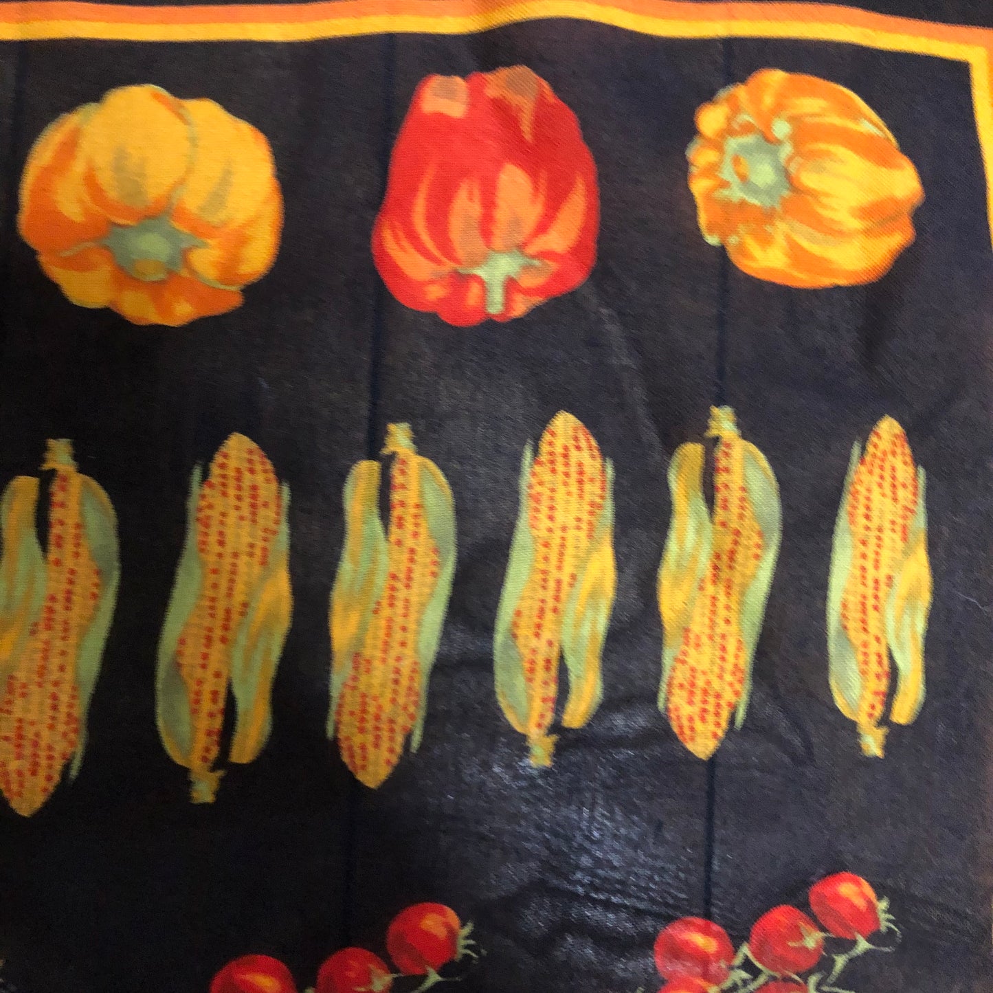 Liz Claiborne Vegetable Print Scarf Garden Motif