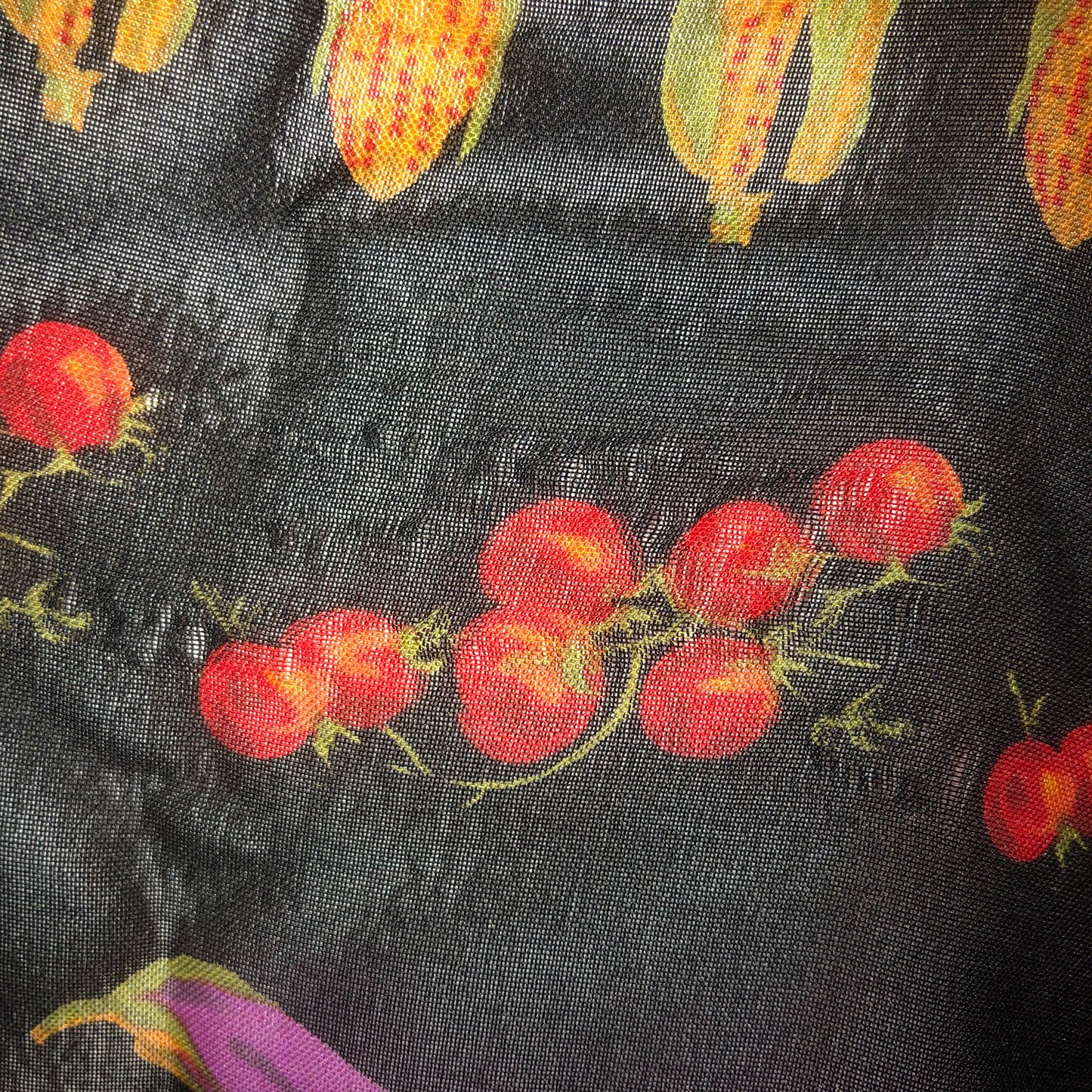 Liz Claiborne Vegetable Print Scarf Garden Motif