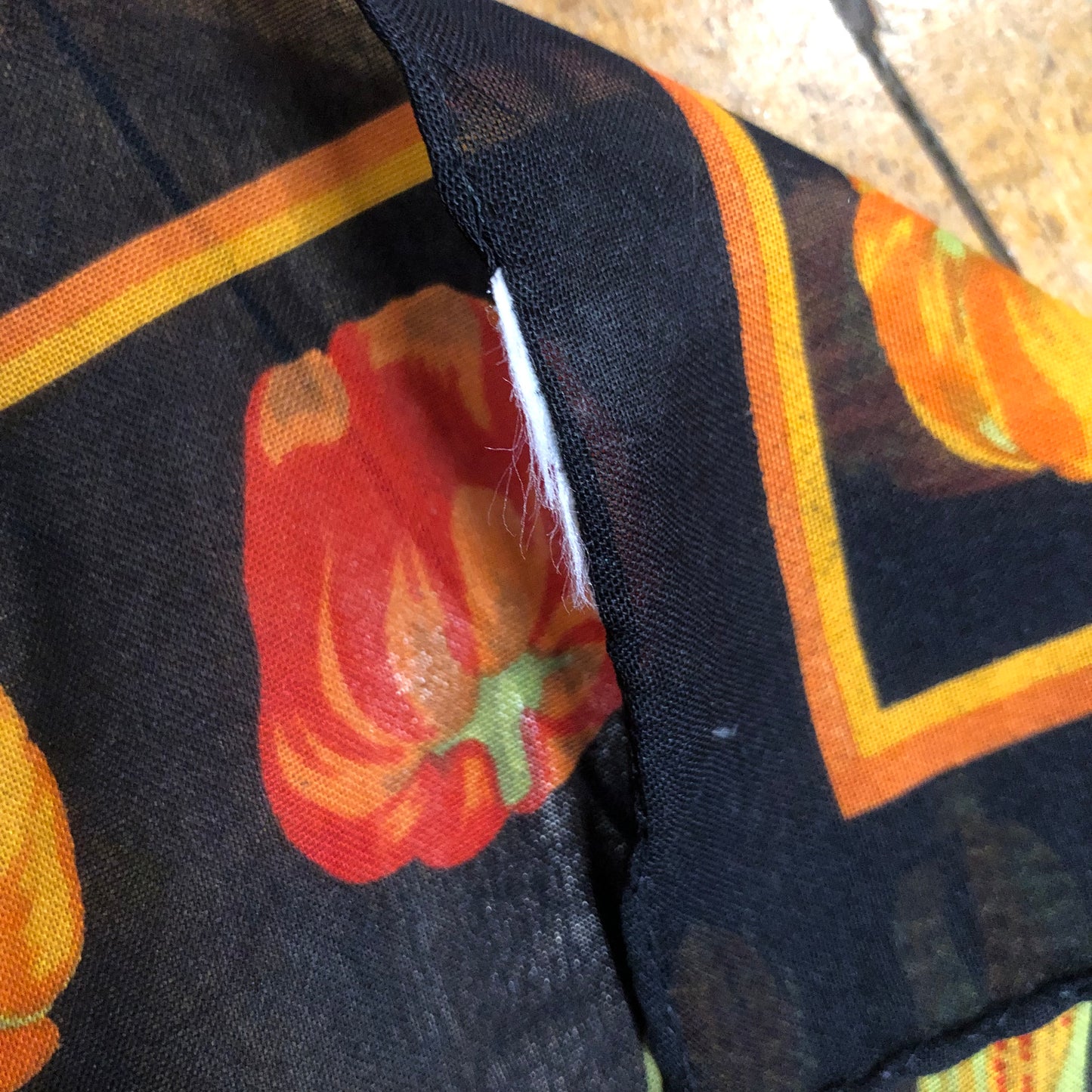 Liz Claiborne Vegetable Print Scarf Garden Motif