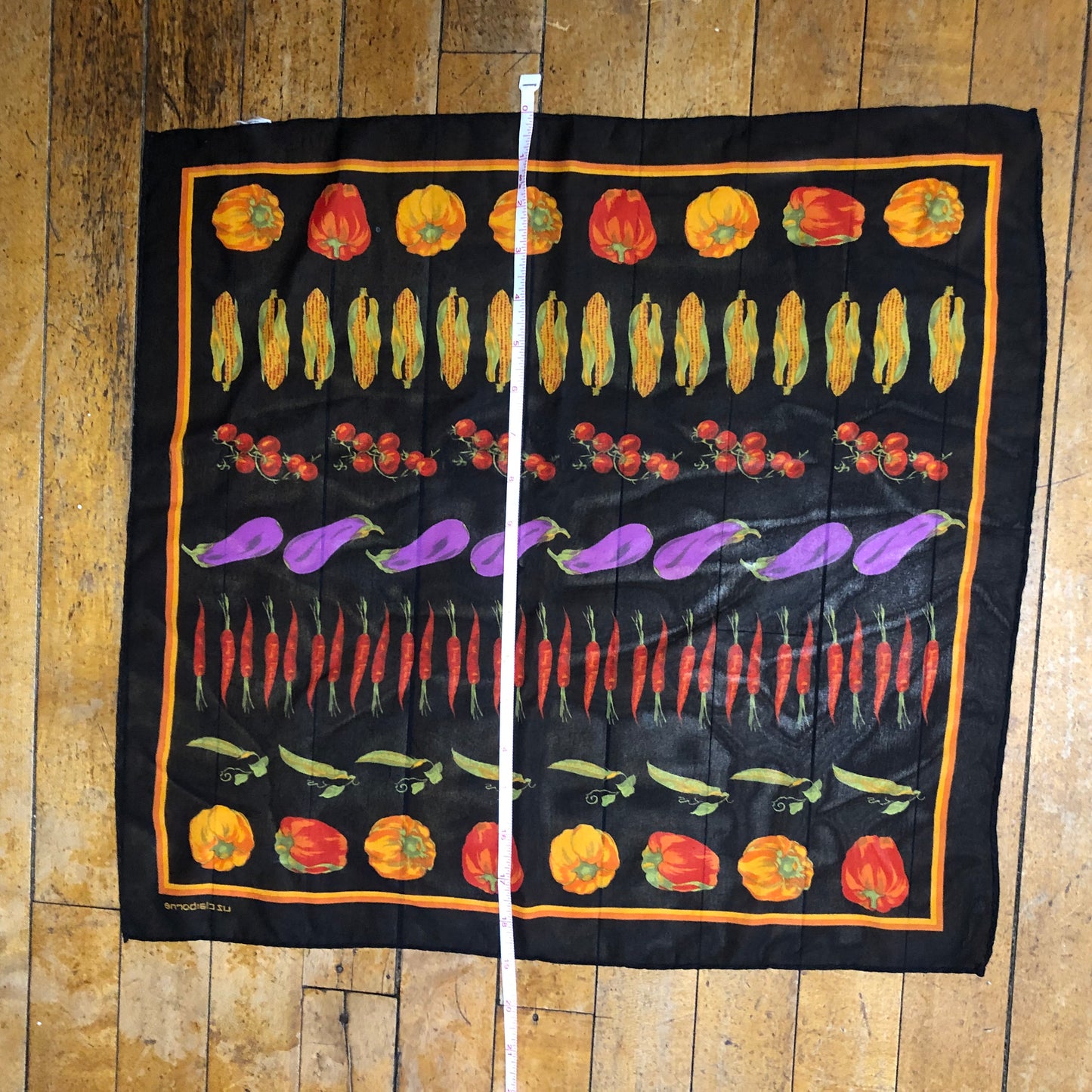 Liz Claiborne Vegetable Print Scarf Garden Motif