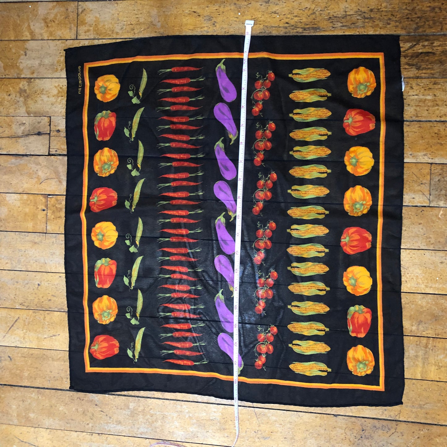 Liz Claiborne Vegetable Print Scarf Garden Motif