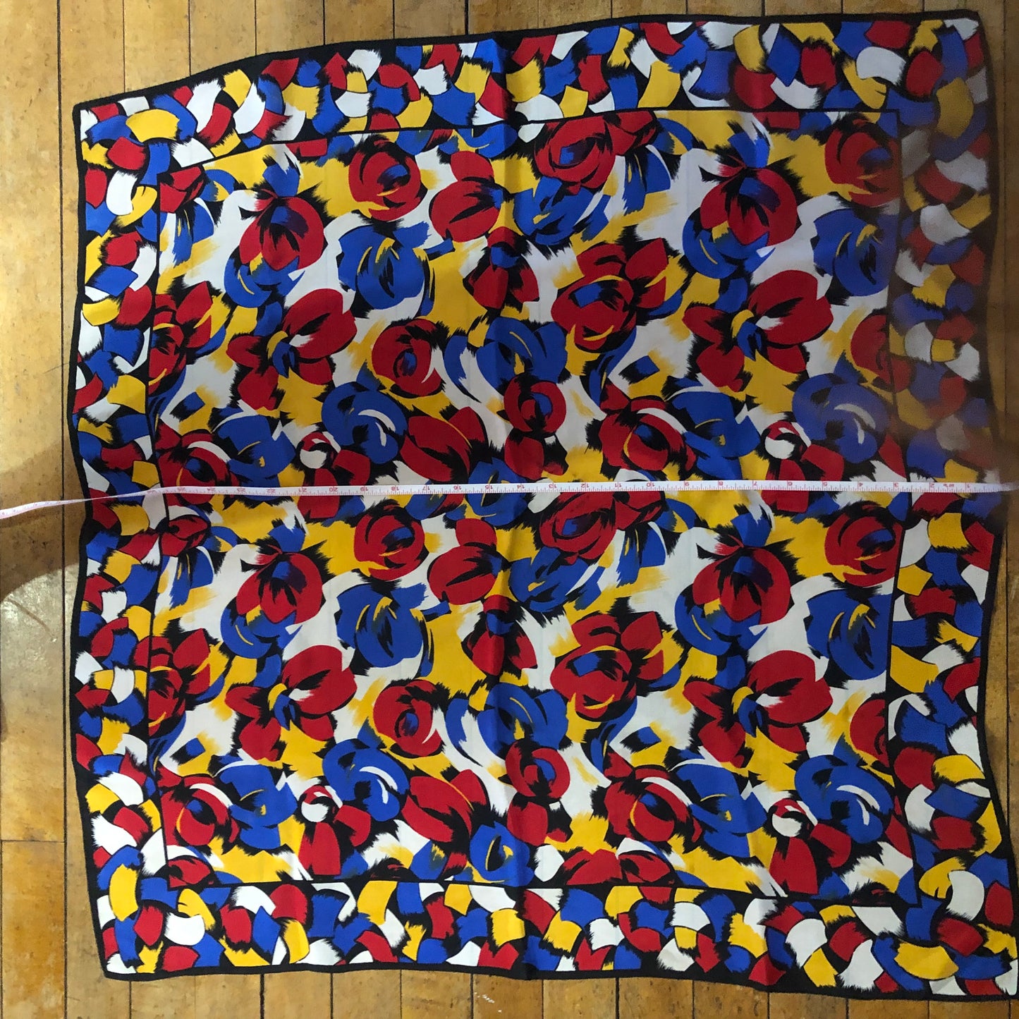 Bold Yellow Blue Red Abstract Unbranded Floral Scarf